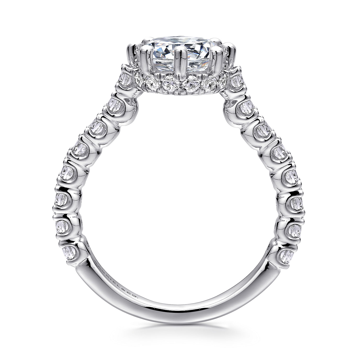 14k White Gold Diamond Straight Engagement Ring angle 2 14k White Gold Diamond Straight Engagement Ring angle 2