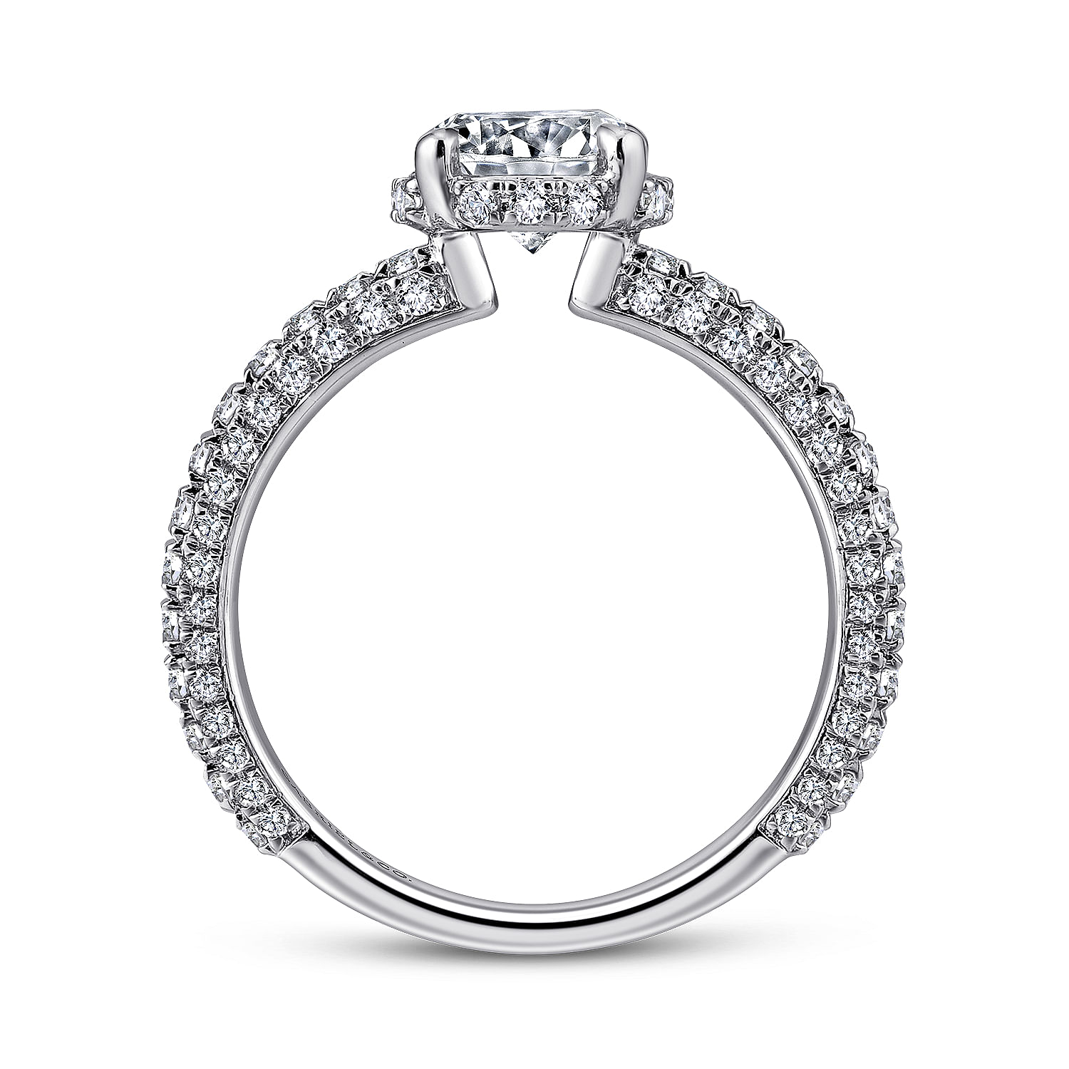 14k White Gold Diamond Straight Engagement Ring angle 2 14k White Gold Diamond Straight Engagement Ring angle 2