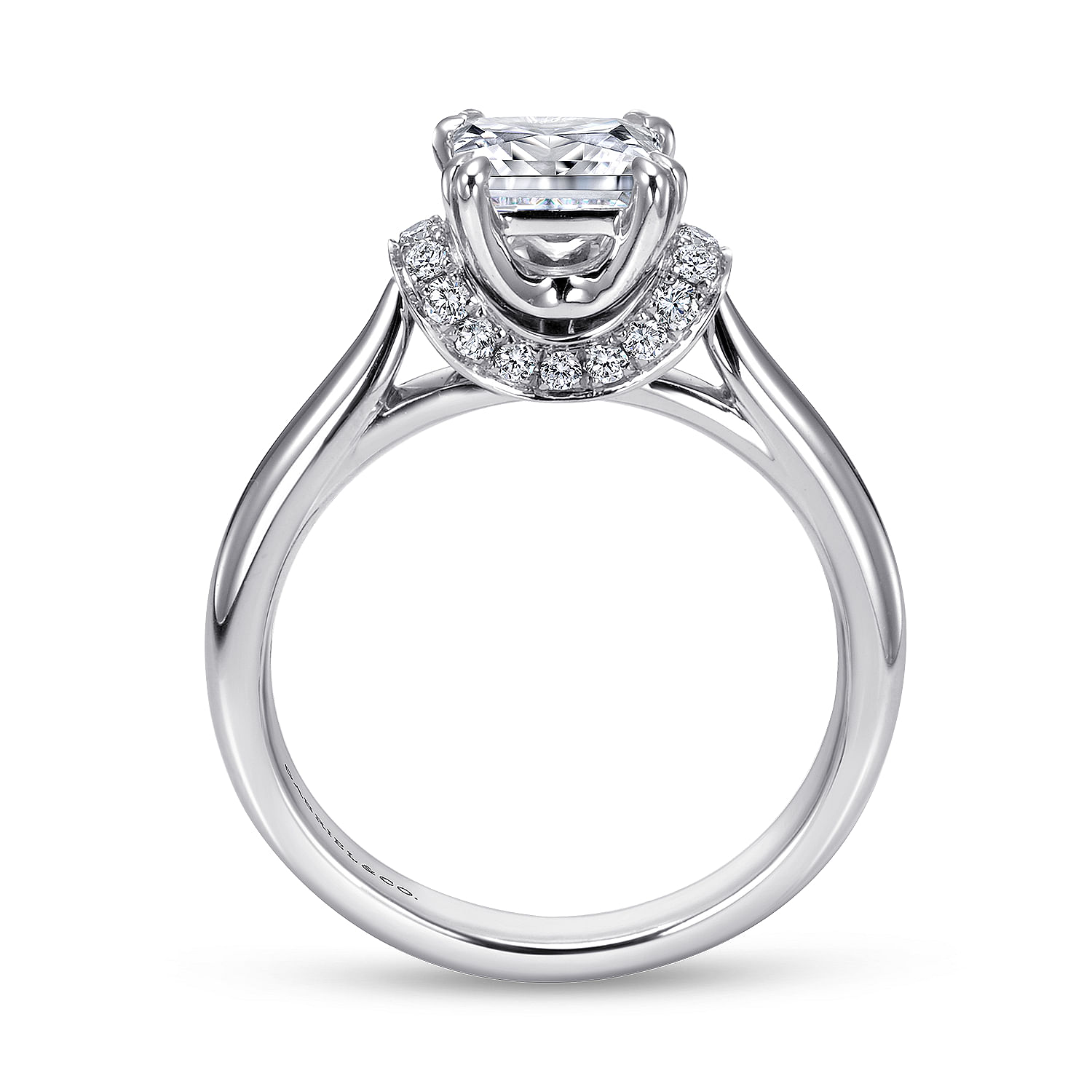 14k White Gold Diamond Straight Engagement Ring angle 2 14k White Gold Diamond Straight Engagement Ring angle 2