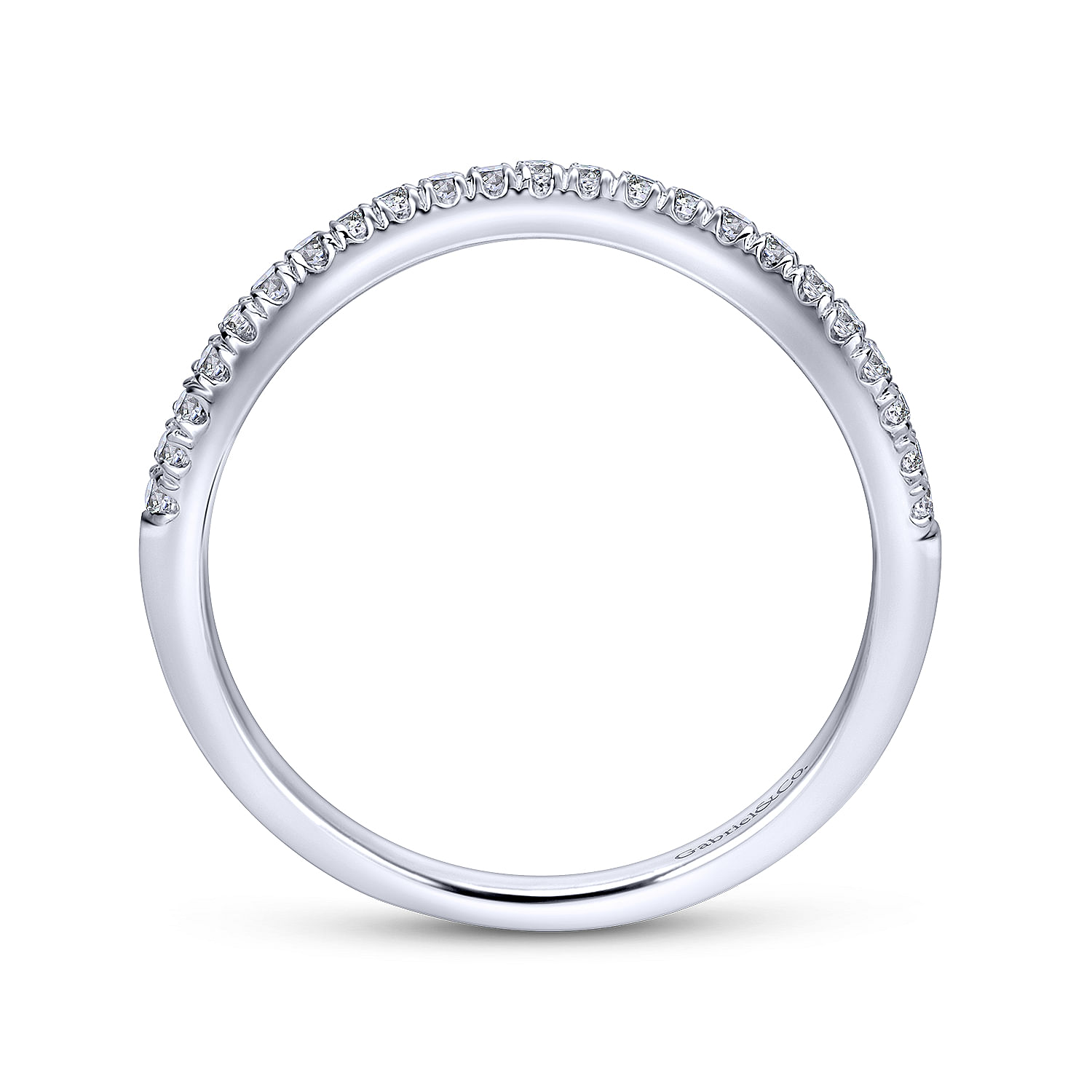 14k White Gold Diamond Straight Wedding Band angle 2 14k White Gold Diamond Straight Wedding Band angle 2