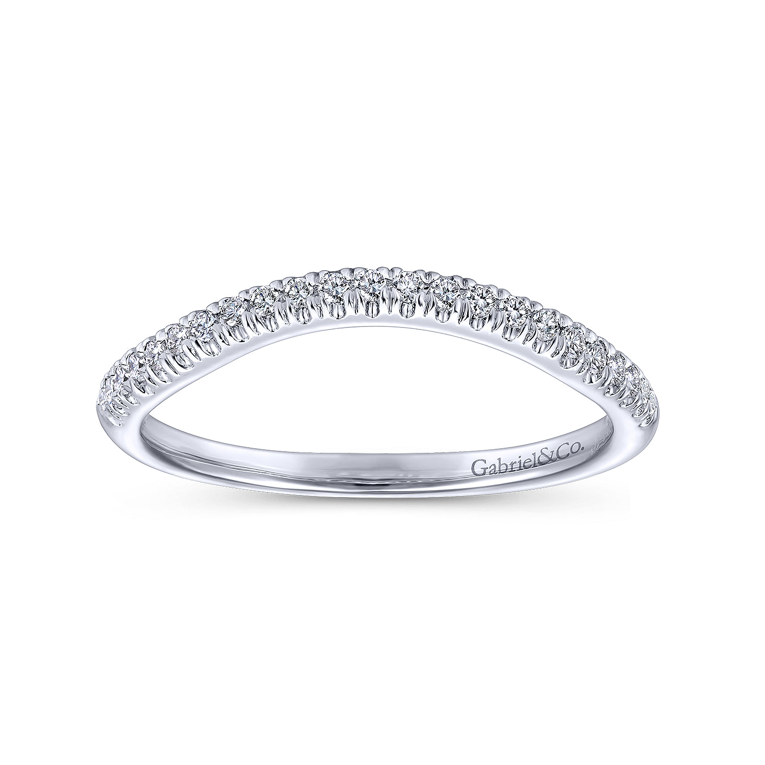 14k White Gold Diamond Straight Wedding Band angle 5 14k White Gold Diamond Straight Wedding Band angle 5