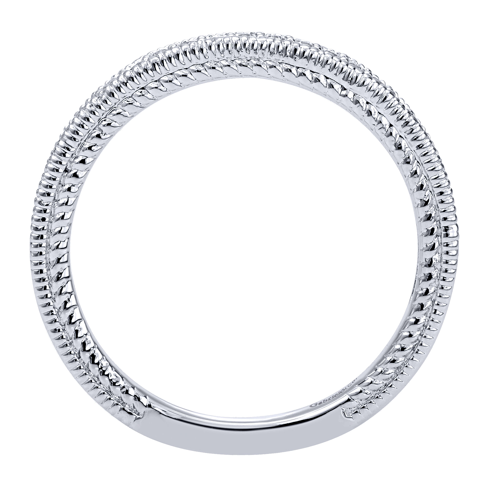 14k White Gold Diamond Straight Wedding Band angle 2 14k White Gold Diamond Straight Wedding Band angle 2