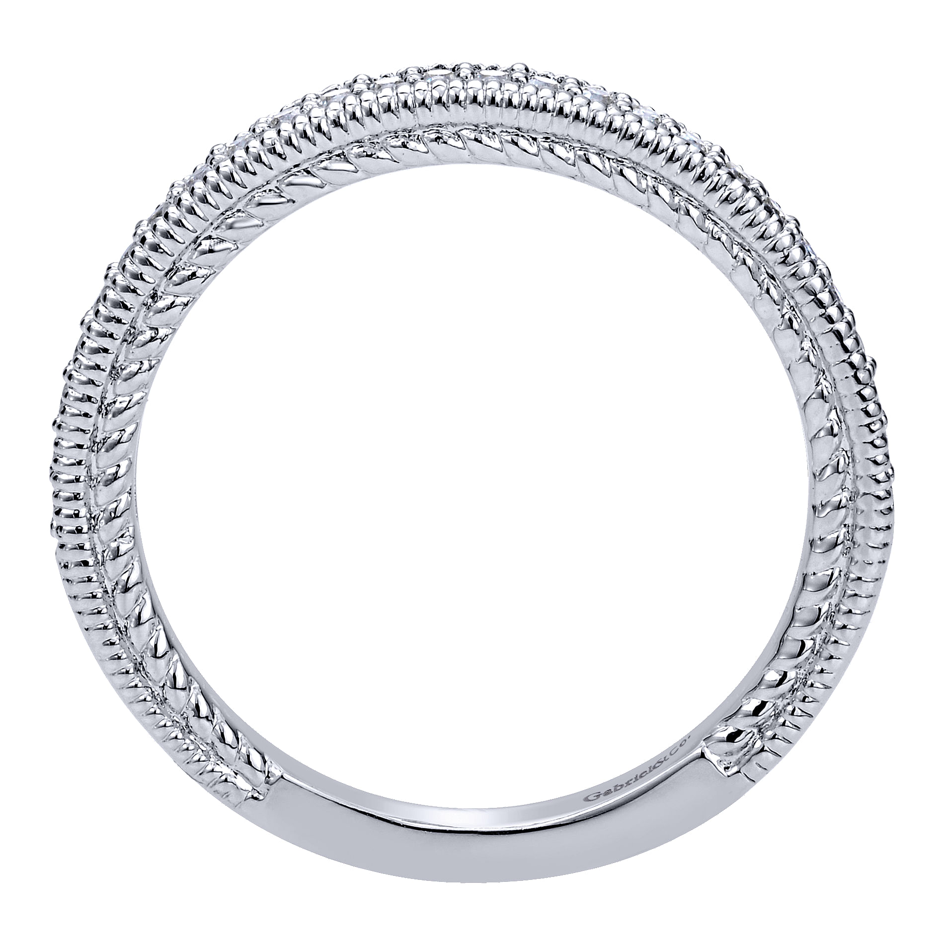 14k White Gold Diamond Straight Wedding Band angle 2 14k White Gold Diamond Straight Wedding Band angle 2