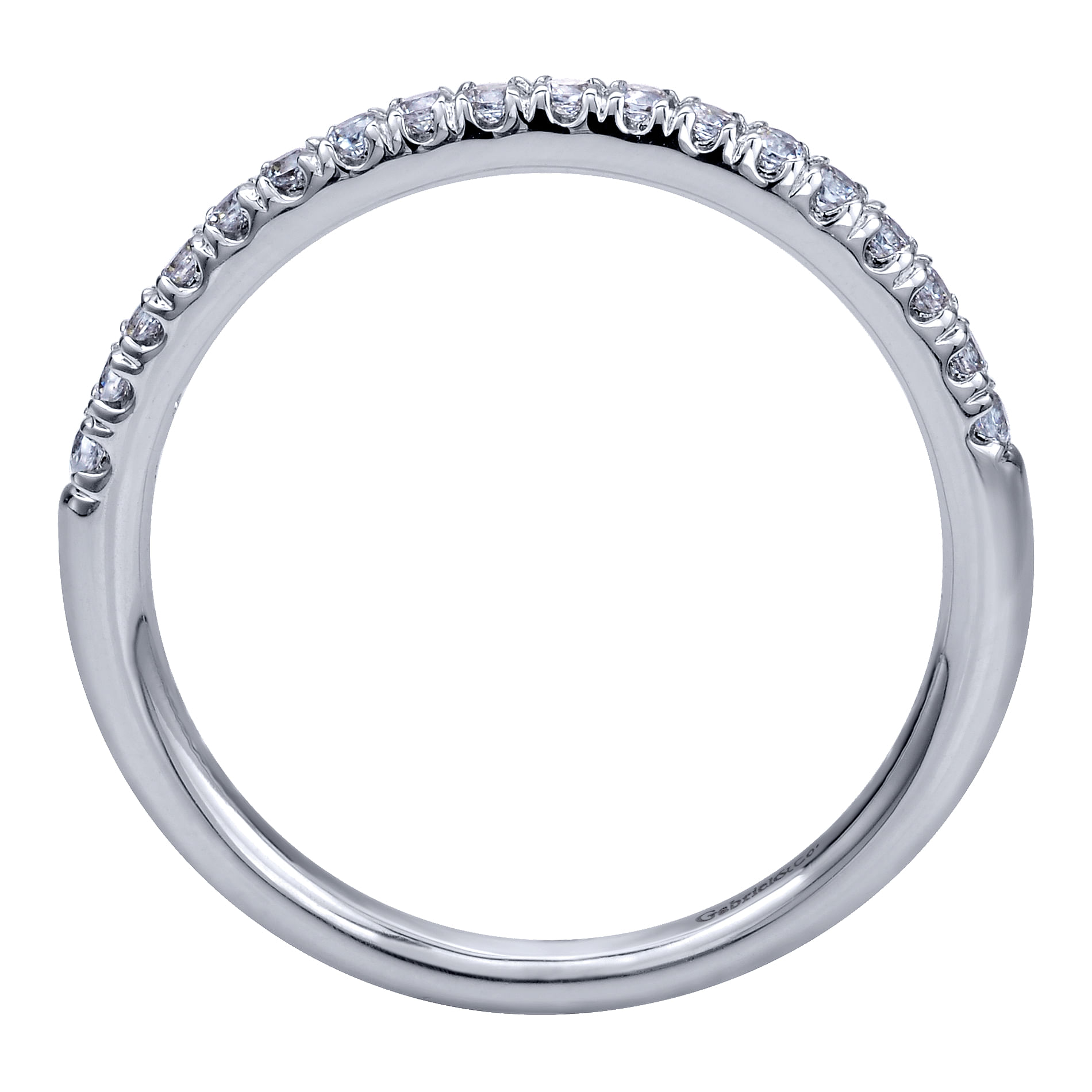 14k White Gold Diamond Straight Wedding Band angle 2 14k White Gold Diamond Straight Wedding Band angle 2