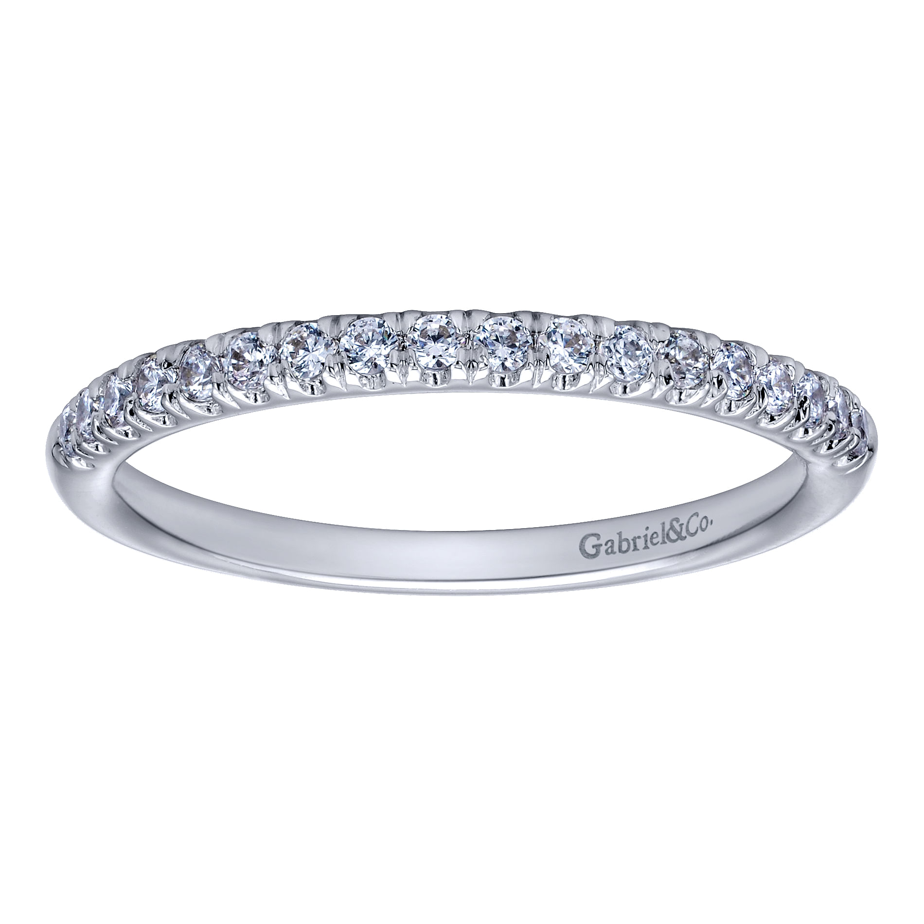 14k White Gold Diamond Straight Wedding Band angle 5 14k White Gold Diamond Straight Wedding Band angle 5