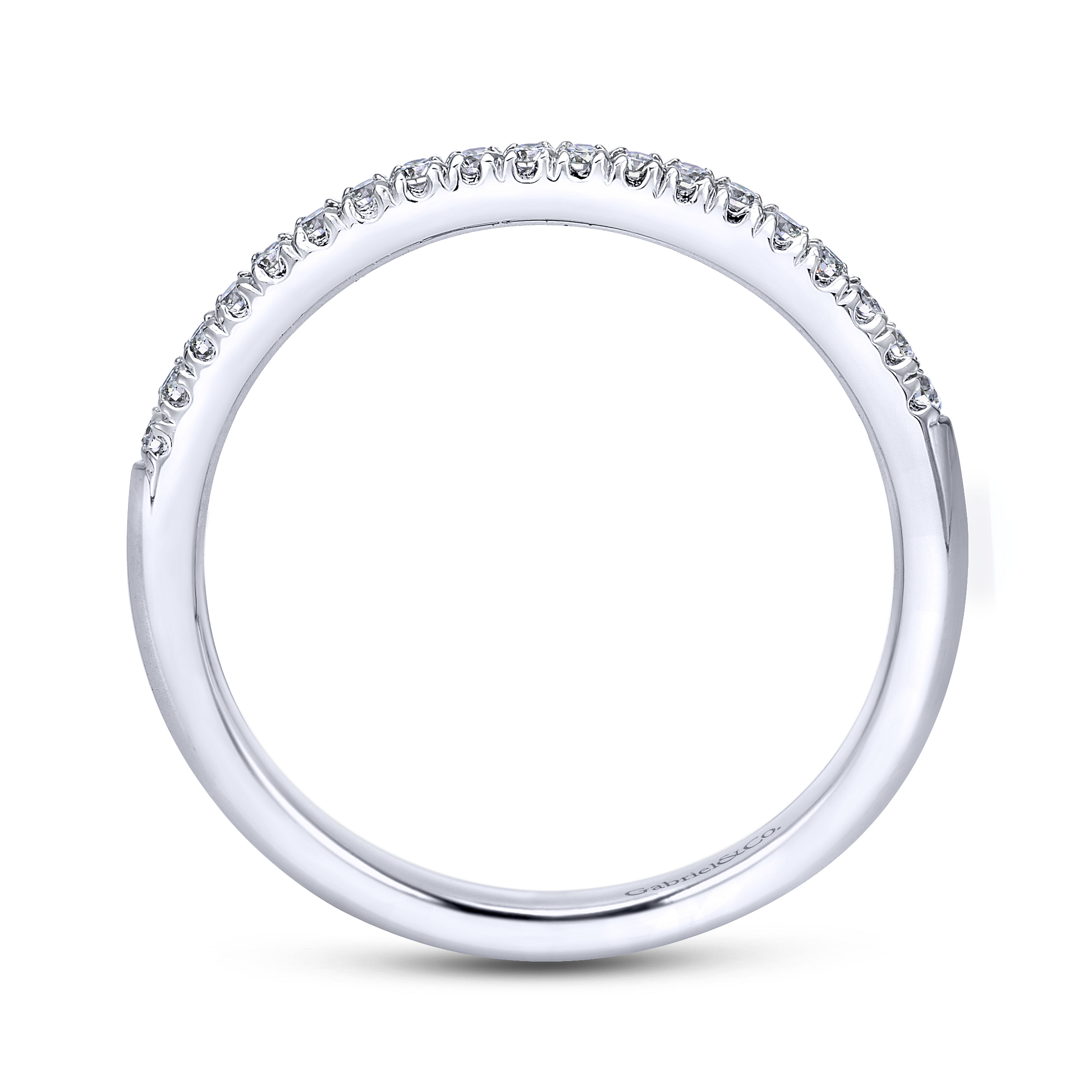 14k White Gold Diamond Straight Wedding Band angle 2 14k White Gold Diamond Straight Wedding Band angle 2