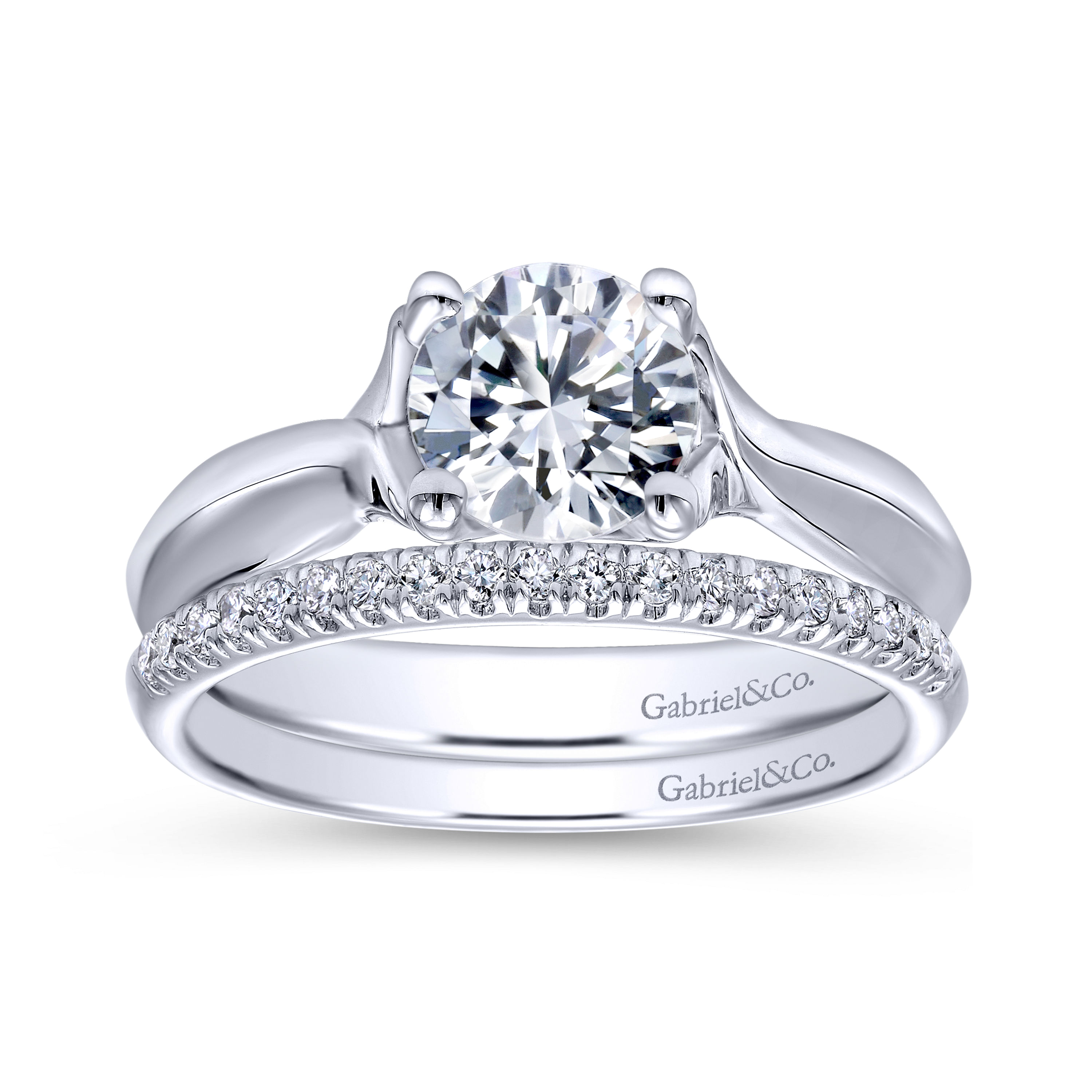 14k White Gold Diamond Straight Wedding Band angle 4 14k White Gold Diamond Straight Wedding Band angle 4