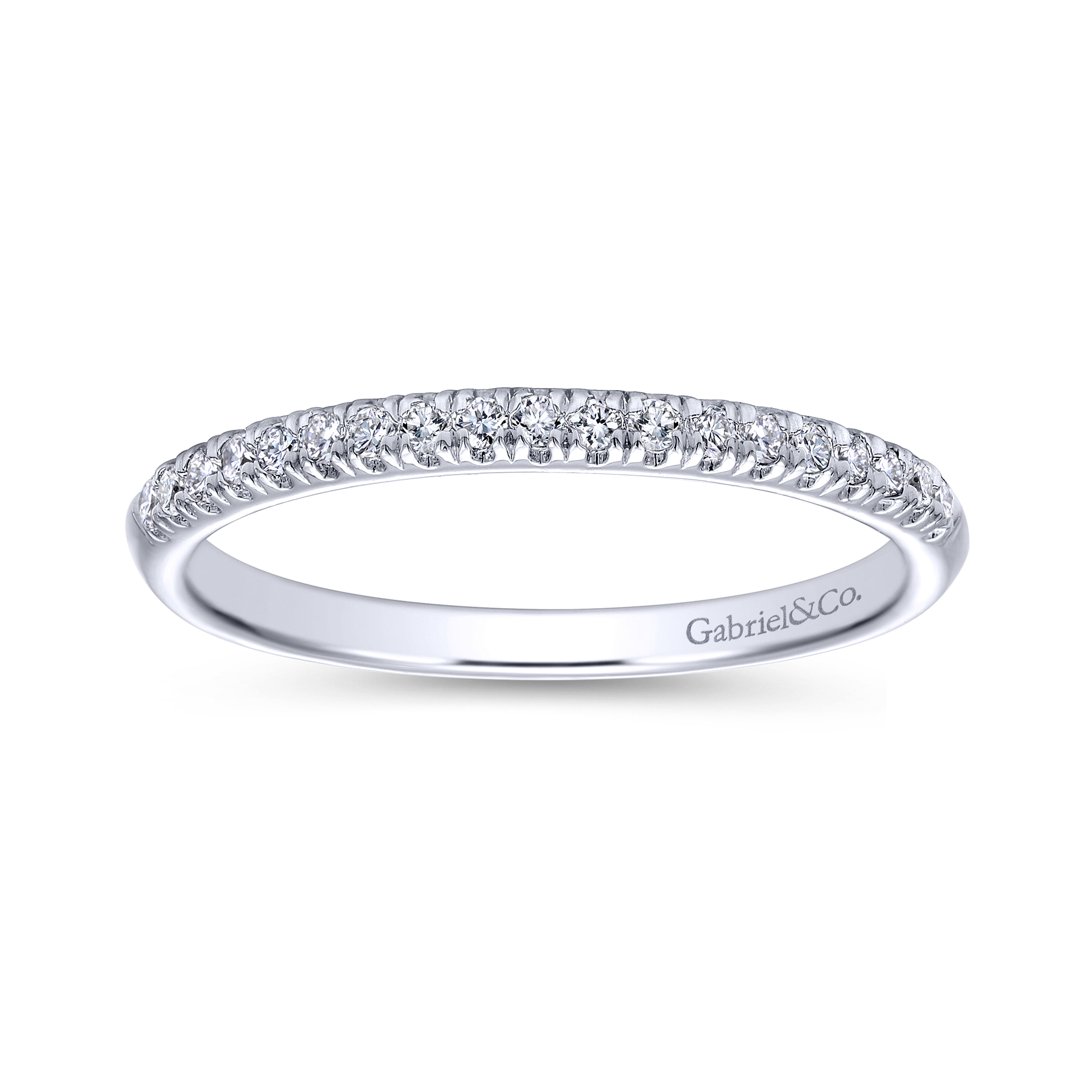 14k White Gold Diamond Straight Wedding Band angle 5 14k White Gold Diamond Straight Wedding Band angle 5