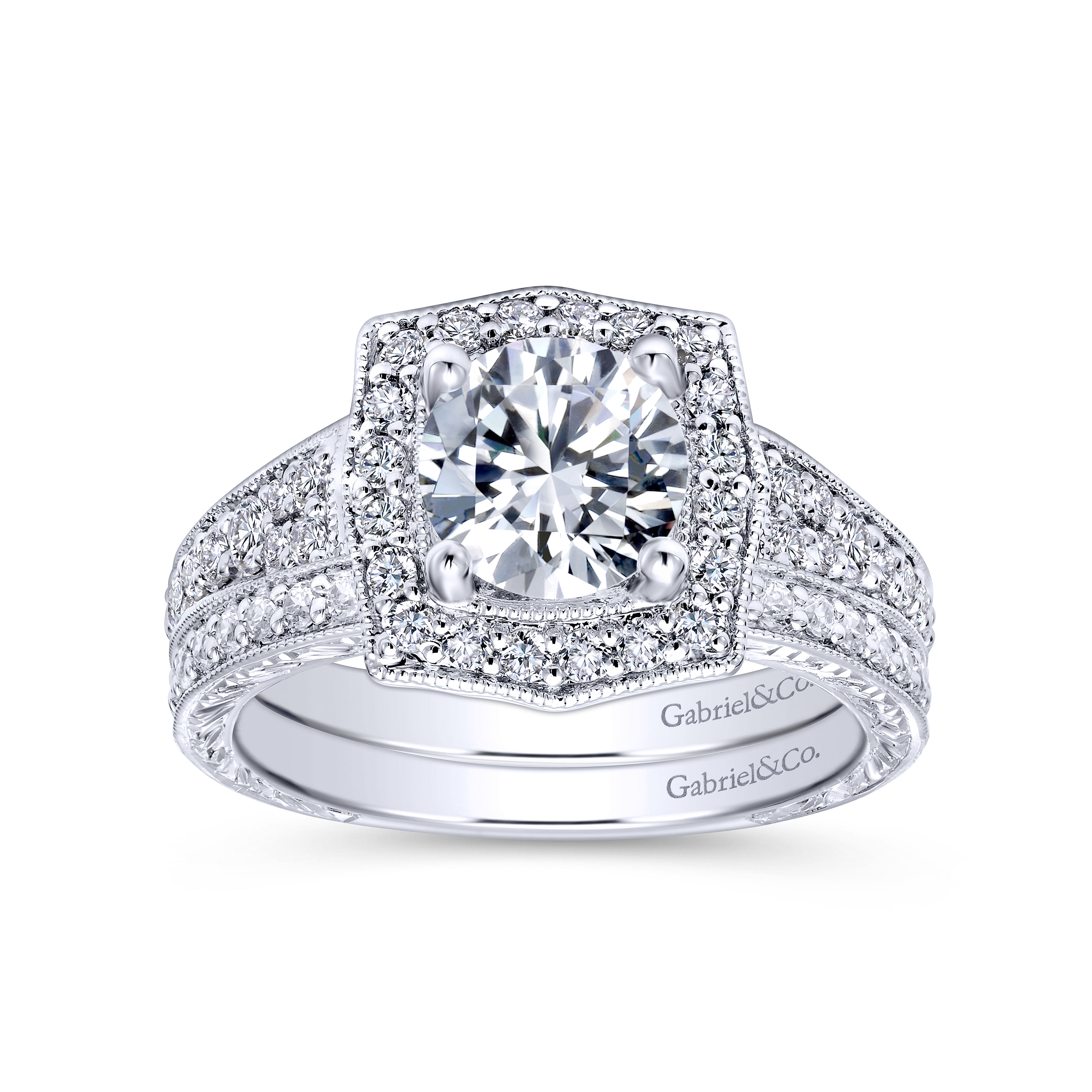 14k White Gold Diamond Straight Wedding Band angle 4 14k White Gold Diamond Straight Wedding Band angle 4
