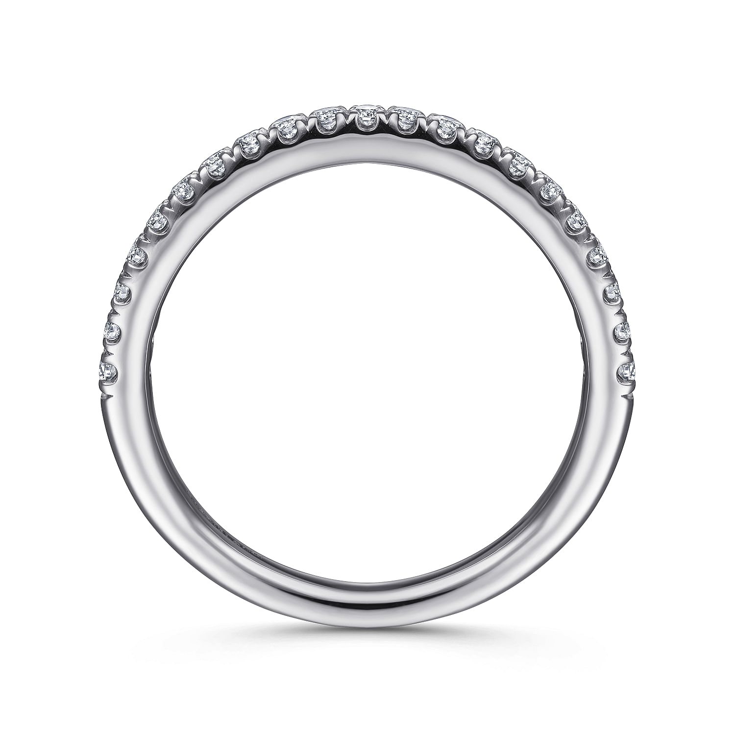 14k White Gold Diamond Straight Wedding Band angle 2 14k White Gold Diamond Straight Wedding Band angle 2