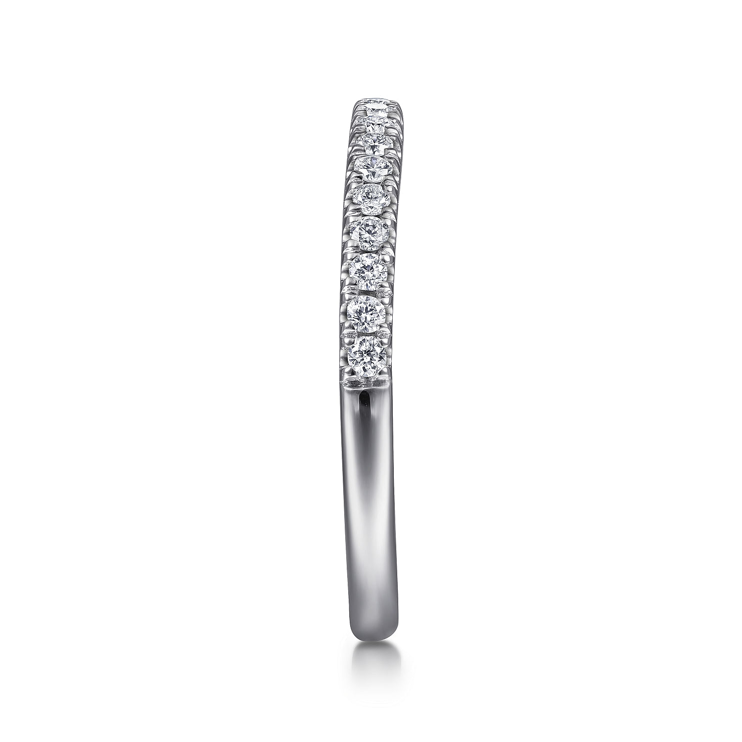 14k White Gold Diamond Straight Wedding Band angle 5 14k White Gold Diamond Straight Wedding Band angle 5