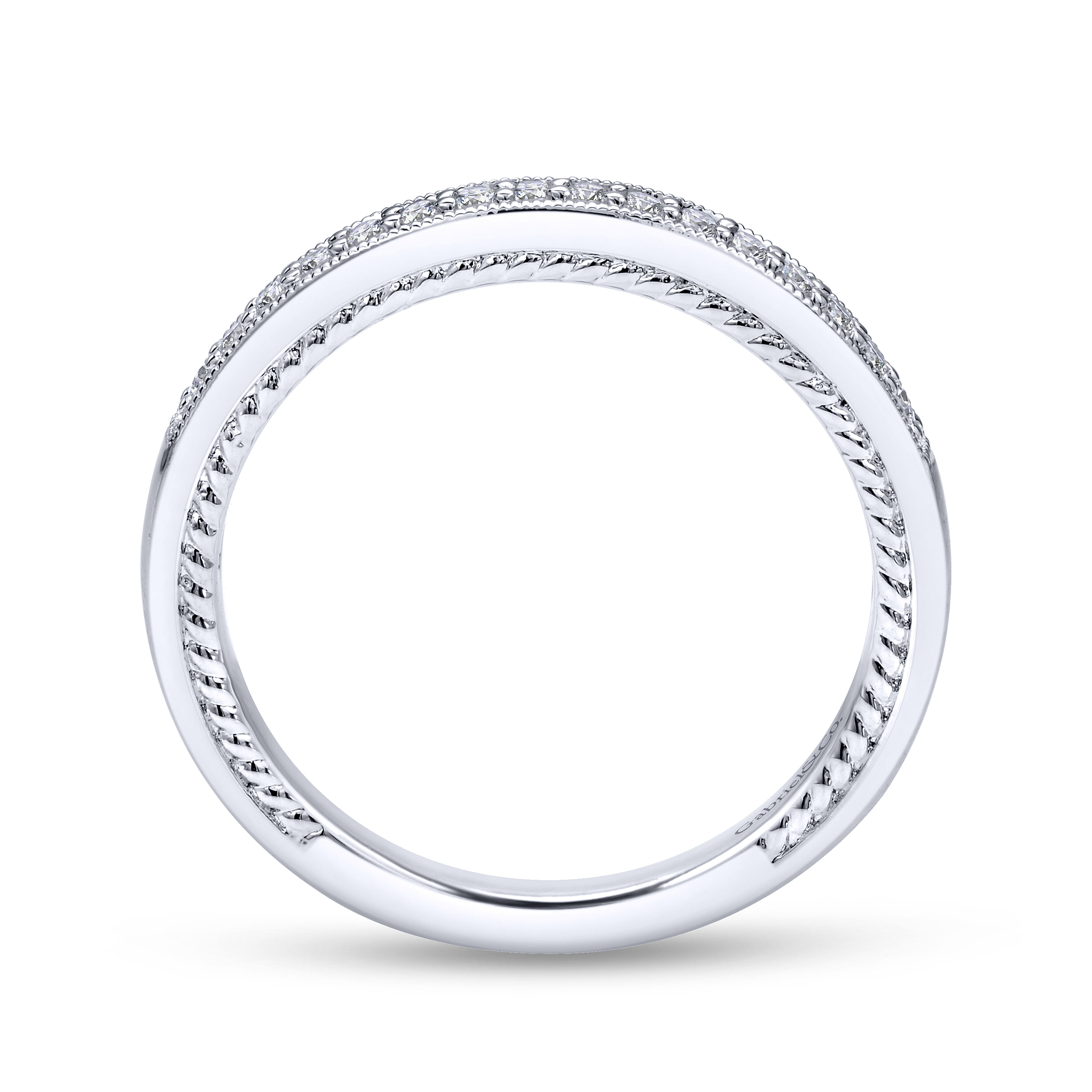 14k White Gold Diamond Straight Wedding Band angle 2 14k White Gold Diamond Straight Wedding Band angle 2
