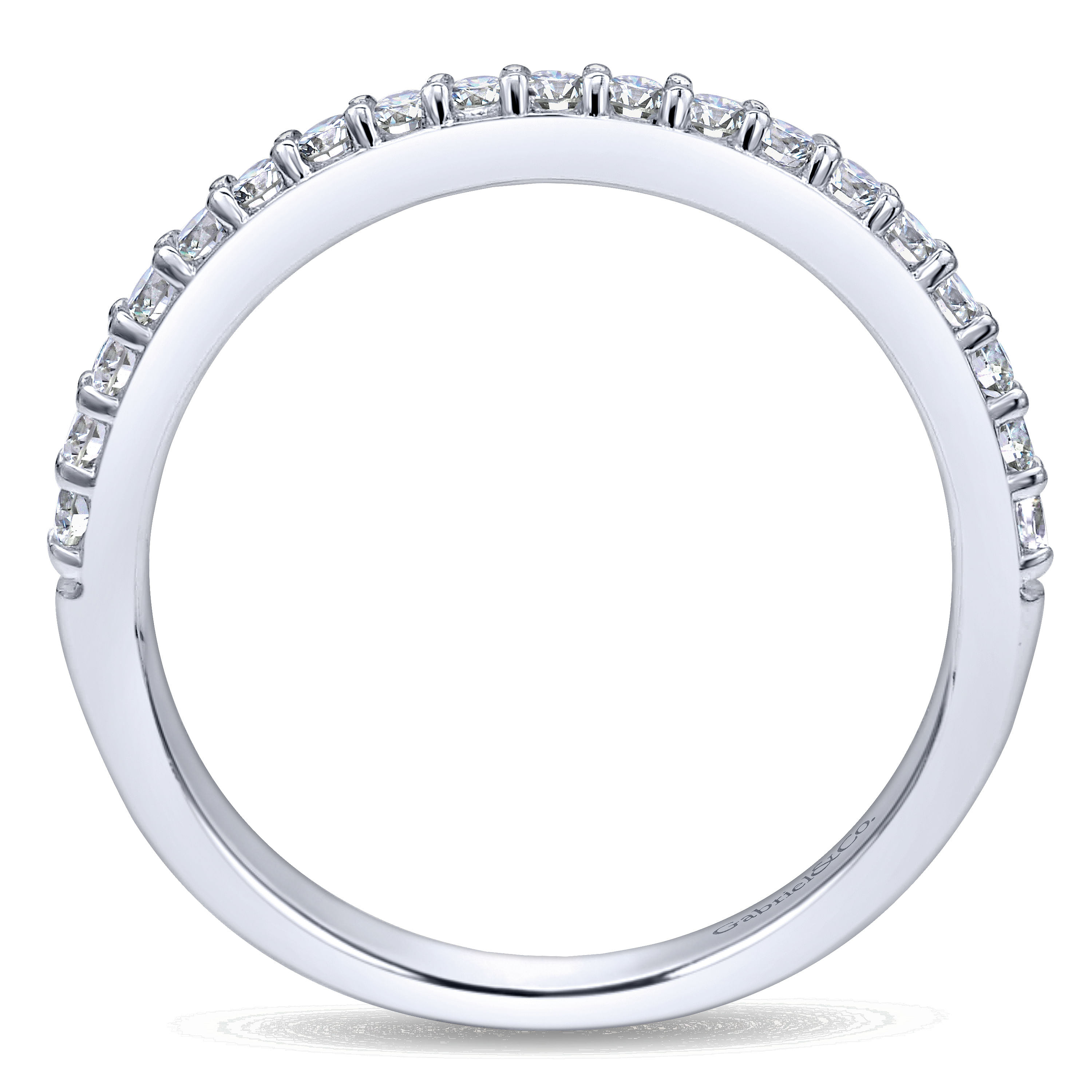 14k White Gold Diamond Straight Wedding Band angle 2 14k White Gold Diamond Straight Wedding Band angle 2