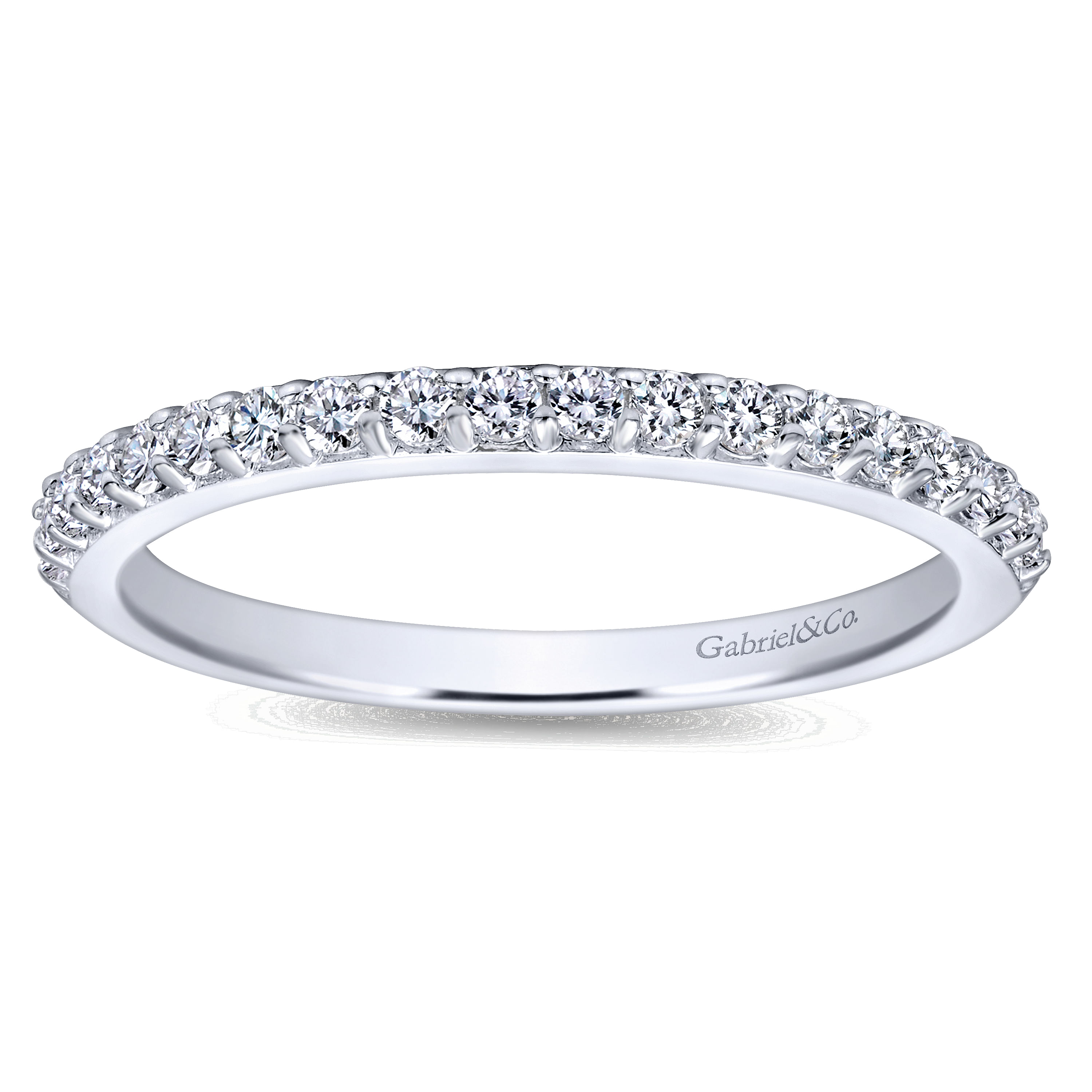 14k White Gold Diamond Straight Wedding Band angle 5 14k White Gold Diamond Straight Wedding Band angle 5