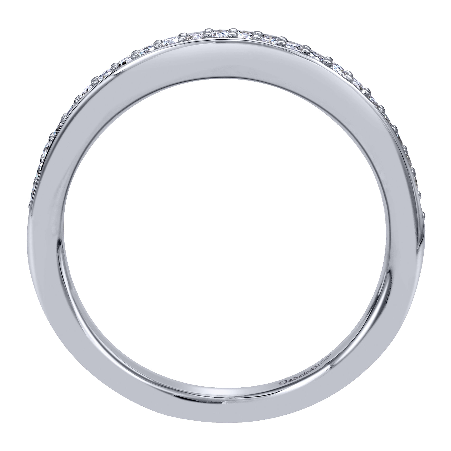 14k White Gold Diamond Straight Wedding Band angle 2 14k White Gold Diamond Straight Wedding Band angle 2