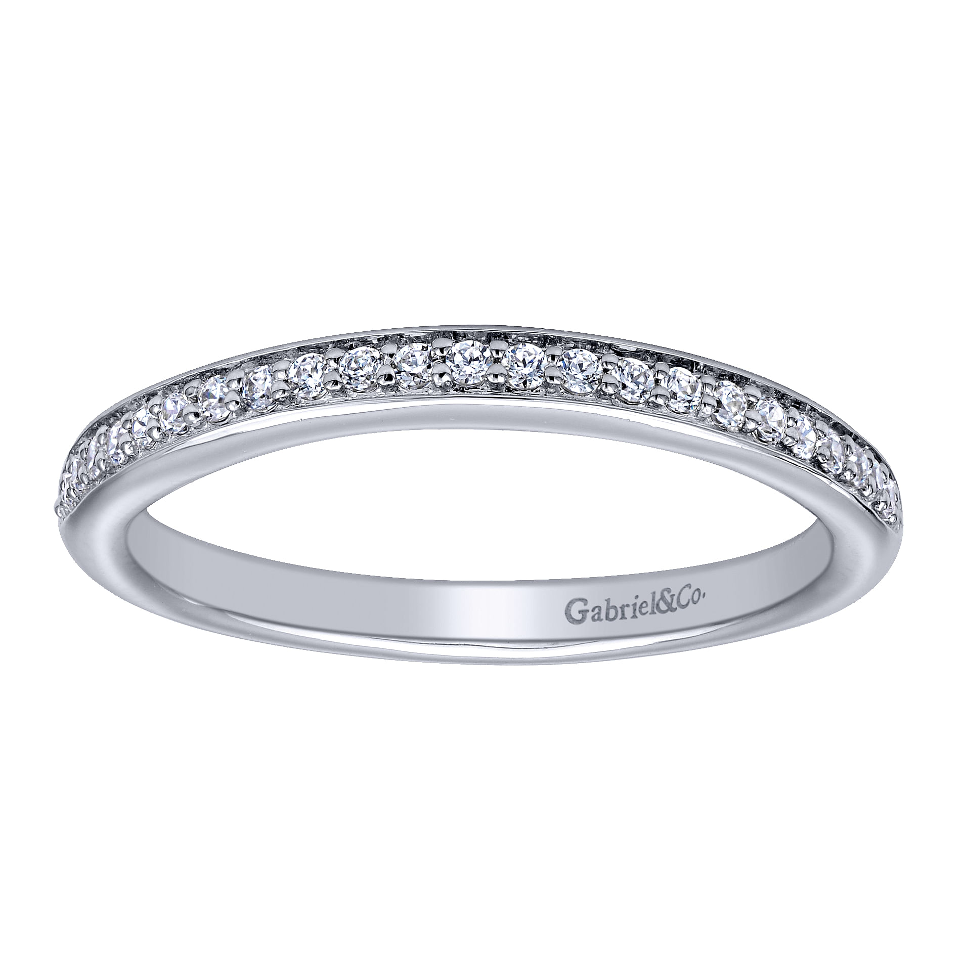 14k White Gold Diamond Straight Wedding Band angle 5 14k White Gold Diamond Straight Wedding Band angle 5