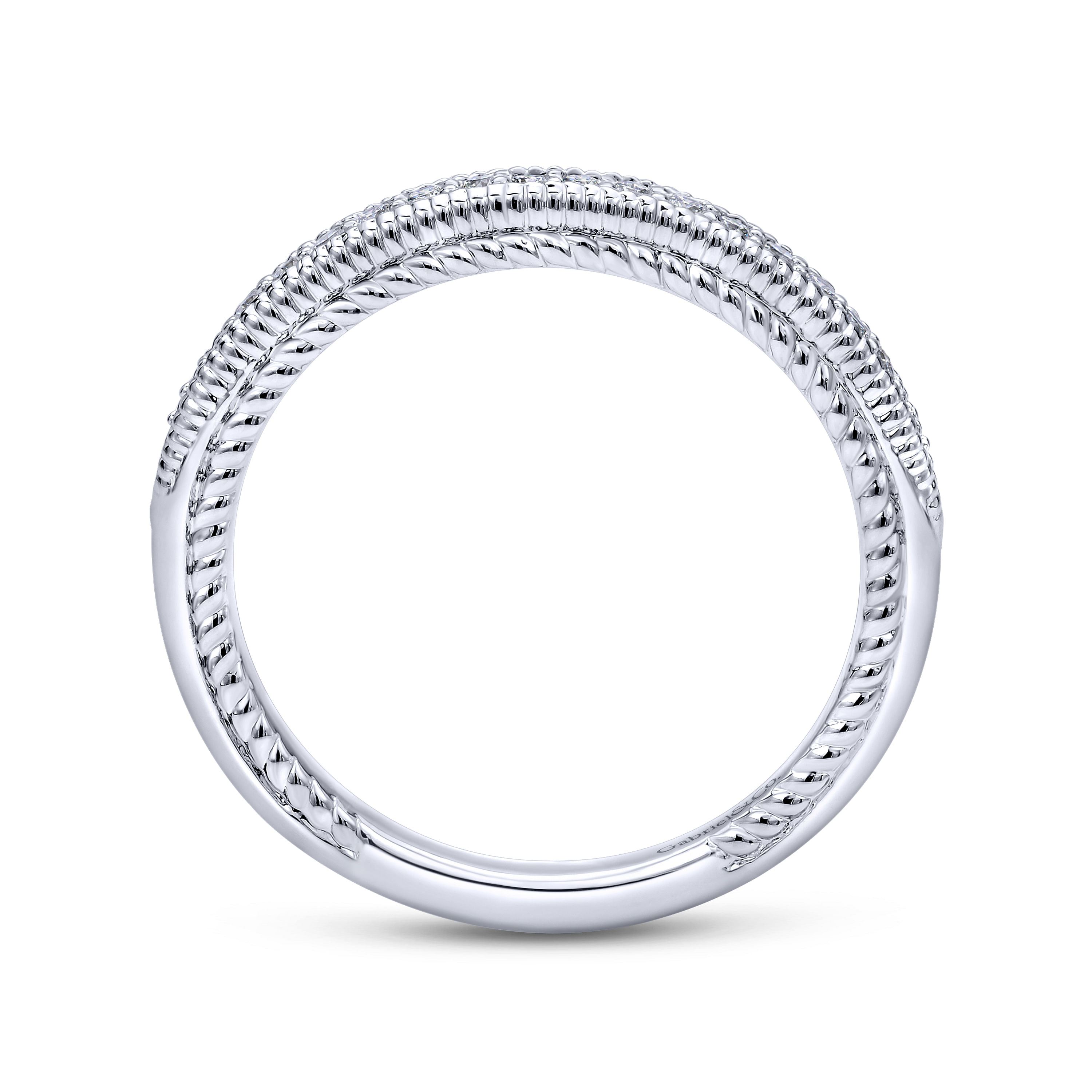 14k White Gold Diamond Straight Wedding Band angle 2 14k White Gold Diamond Straight Wedding Band angle 2