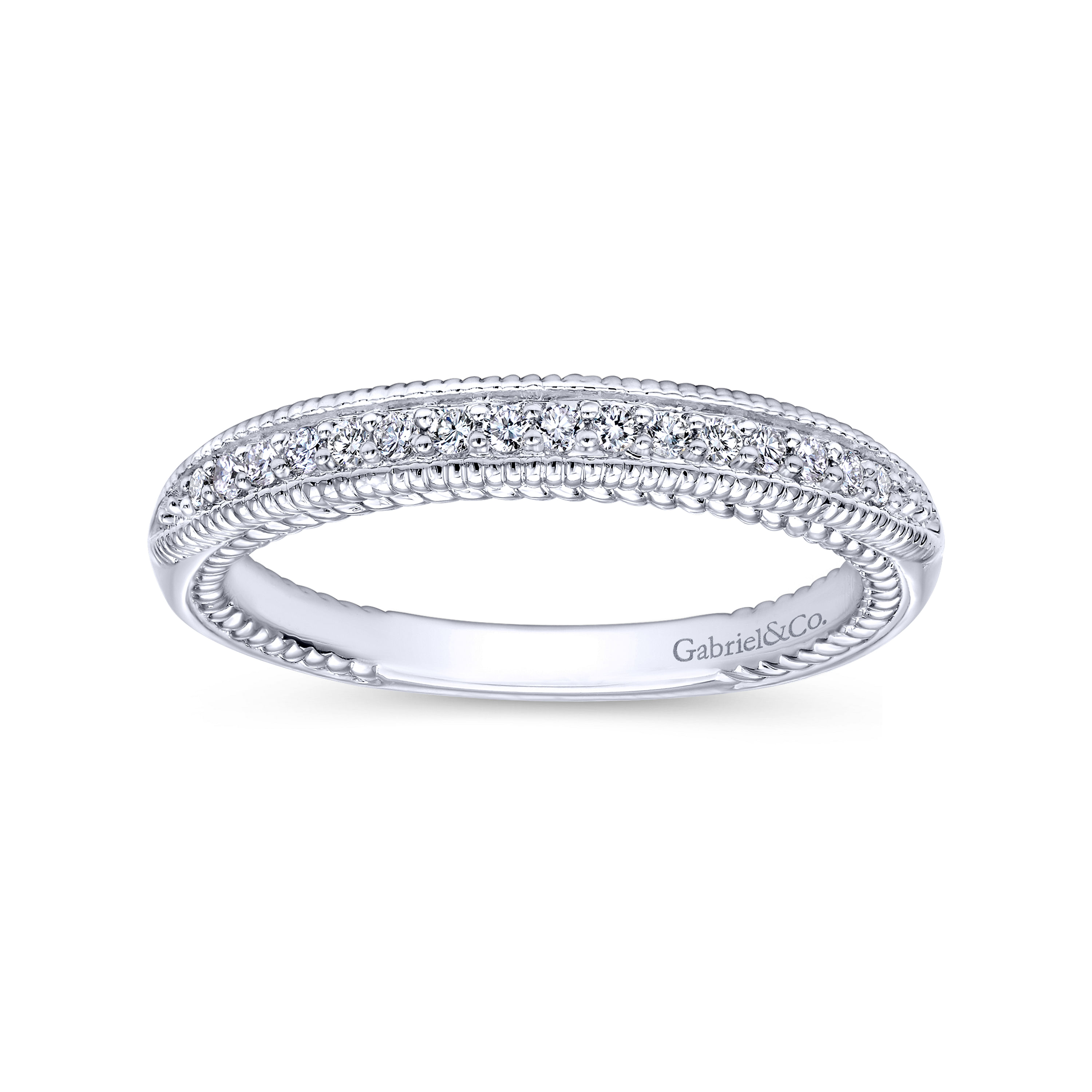 14k White Gold Diamond Straight Wedding Band angle 5 14k White Gold Diamond Straight Wedding Band angle 5