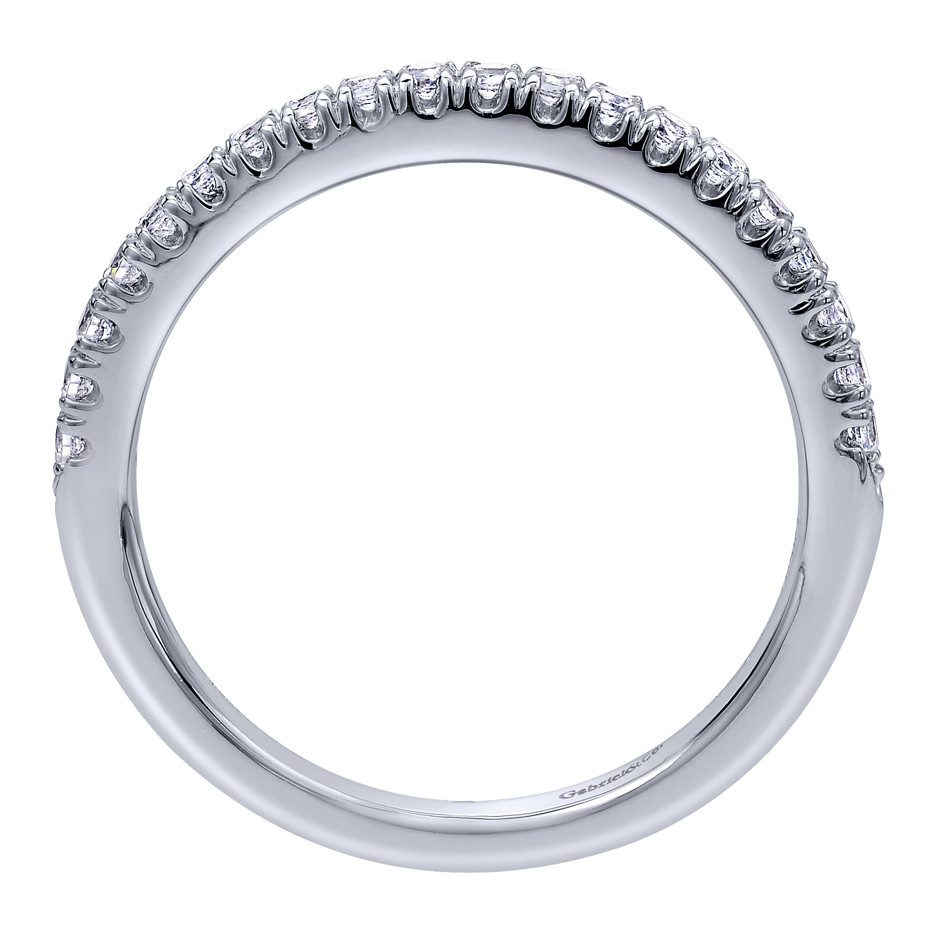 14k White Gold Diamond Straight Wedding Band angle 2 14k White Gold Diamond Straight Wedding Band angle 2