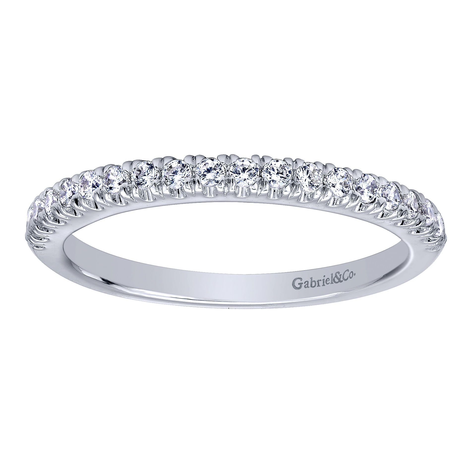 14k White Gold Diamond Straight Wedding Band angle 5 14k White Gold Diamond Straight Wedding Band angle 5