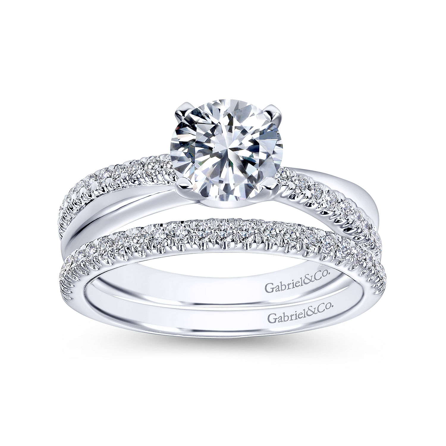 14k White Gold Diamond Straight Wedding Band angle 4 14k White Gold Diamond Straight Wedding Band angle 4
