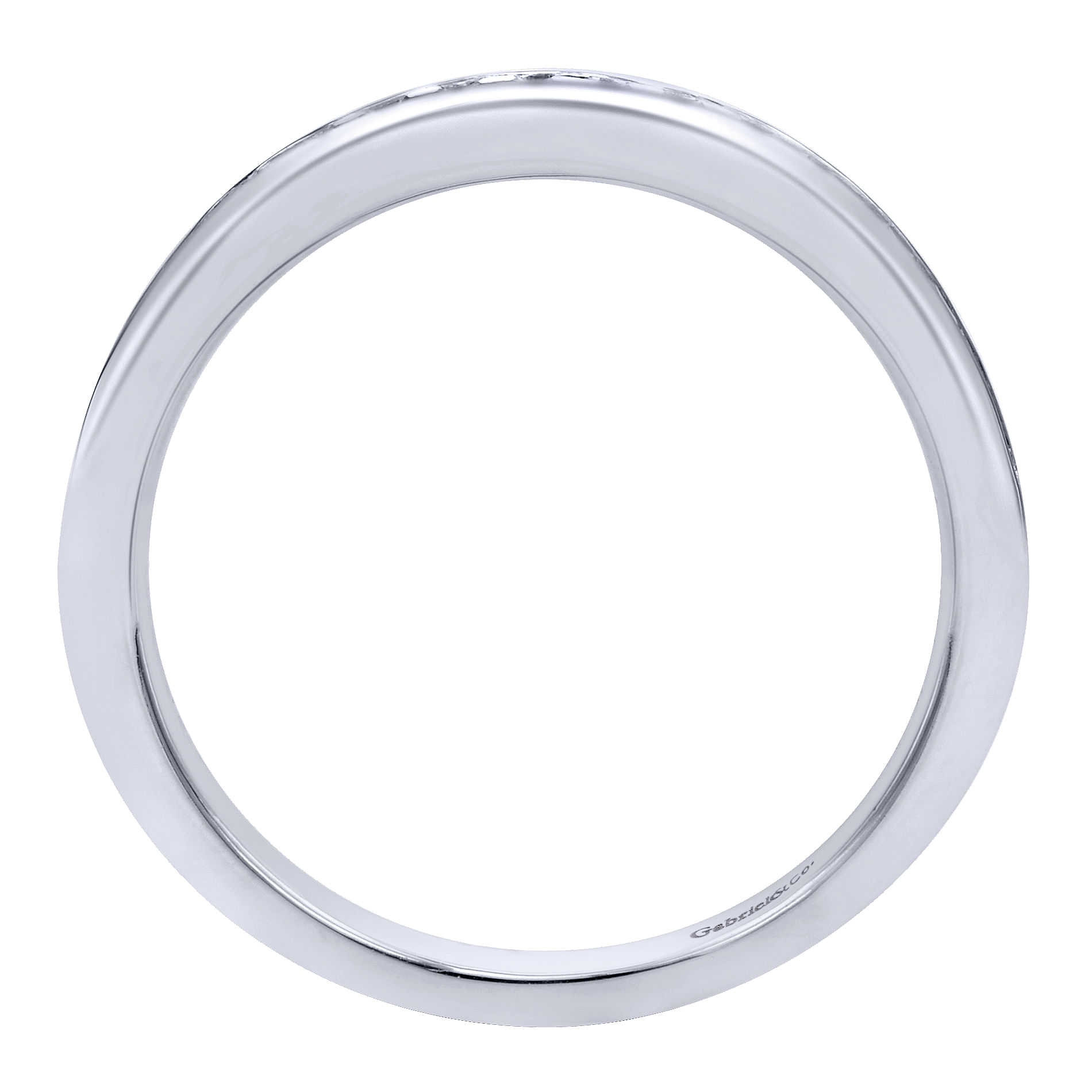 14k White Gold Diamond Straight Wedding Band angle 2 14k White Gold Diamond Straight Wedding Band angle 2