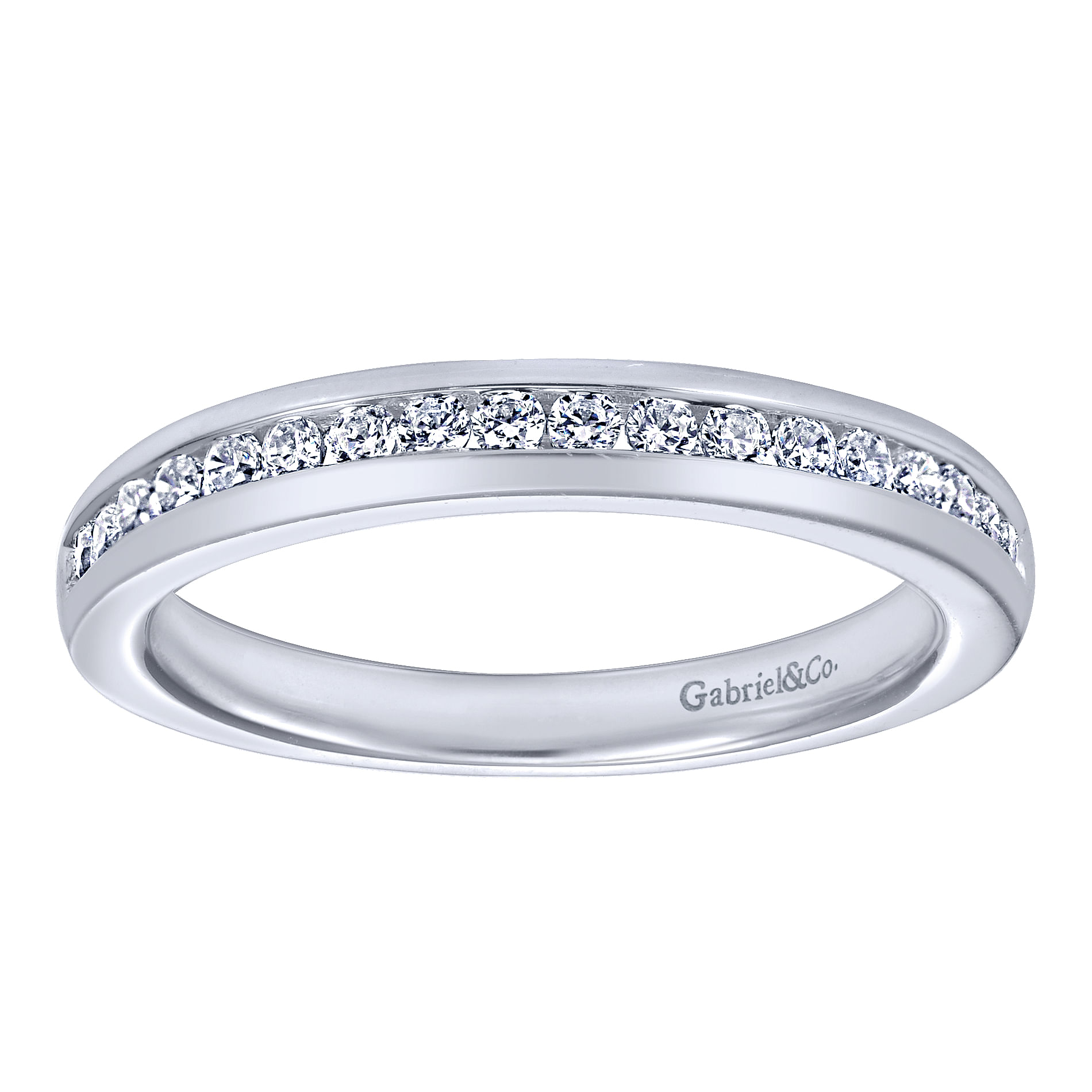 14k White Gold Diamond Straight Wedding Band angle 5 14k White Gold Diamond Straight Wedding Band angle 5