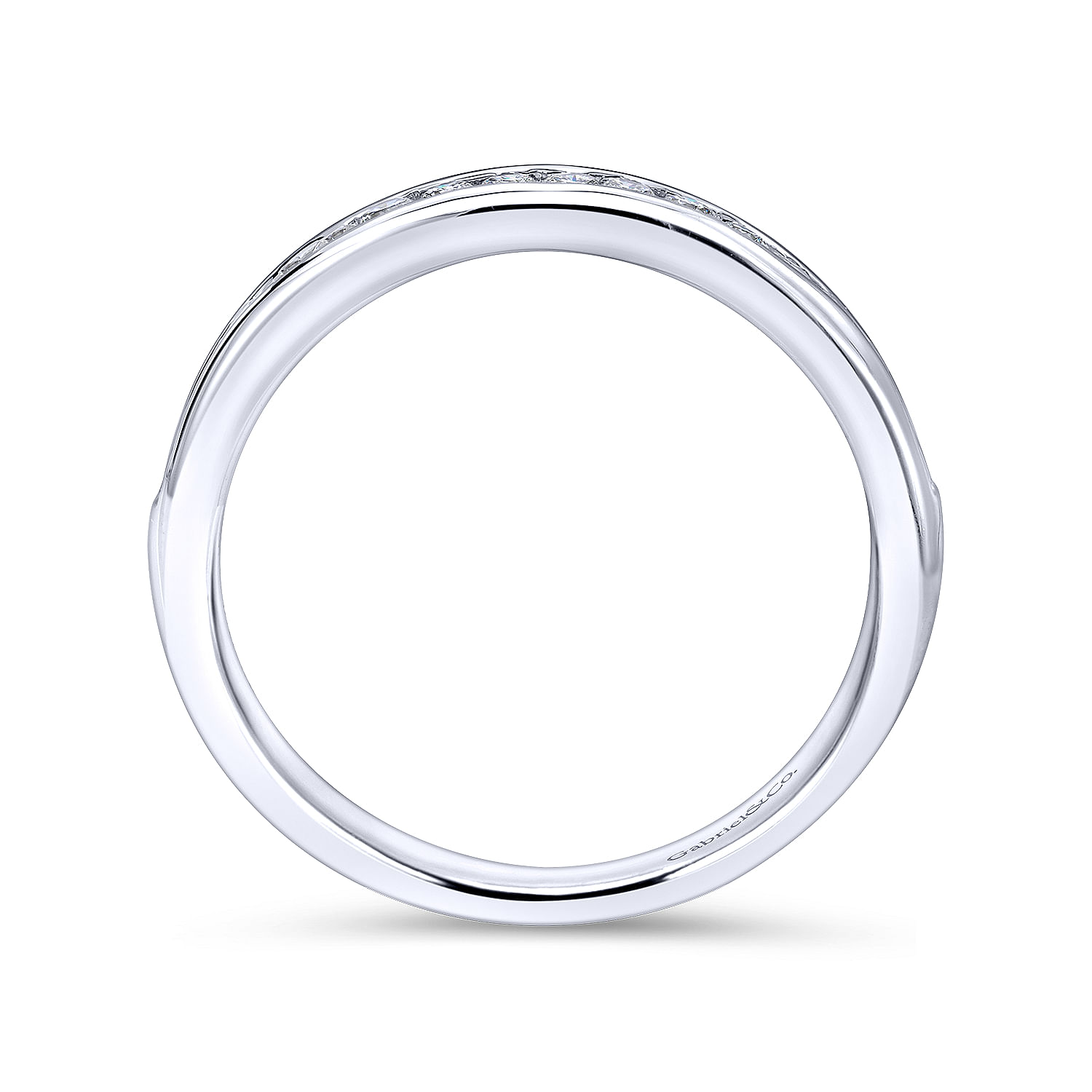 14k White Gold Diamond Straight Wedding Band angle 2 14k White Gold Diamond Straight Wedding Band angle 2