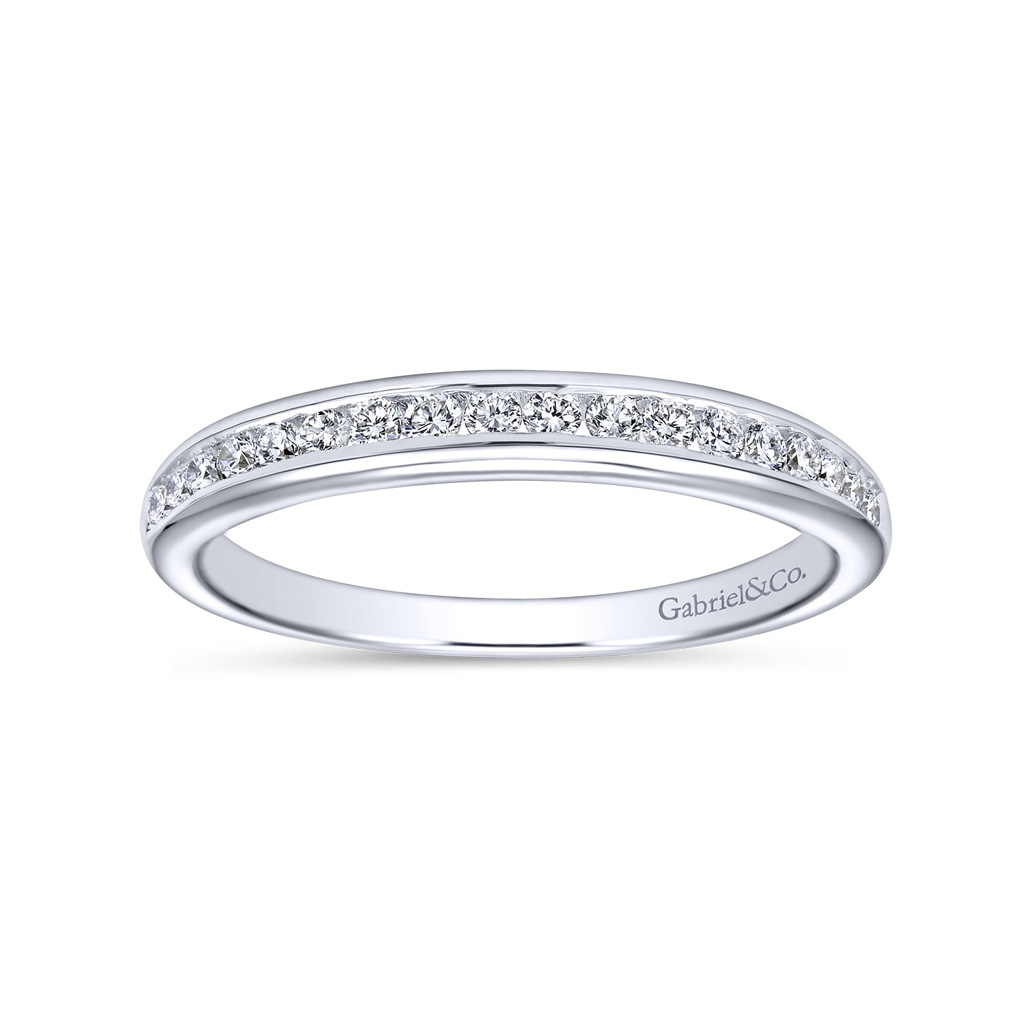 14k White Gold Diamond Straight Wedding Band angle 5 14k White Gold Diamond Straight Wedding Band angle 5