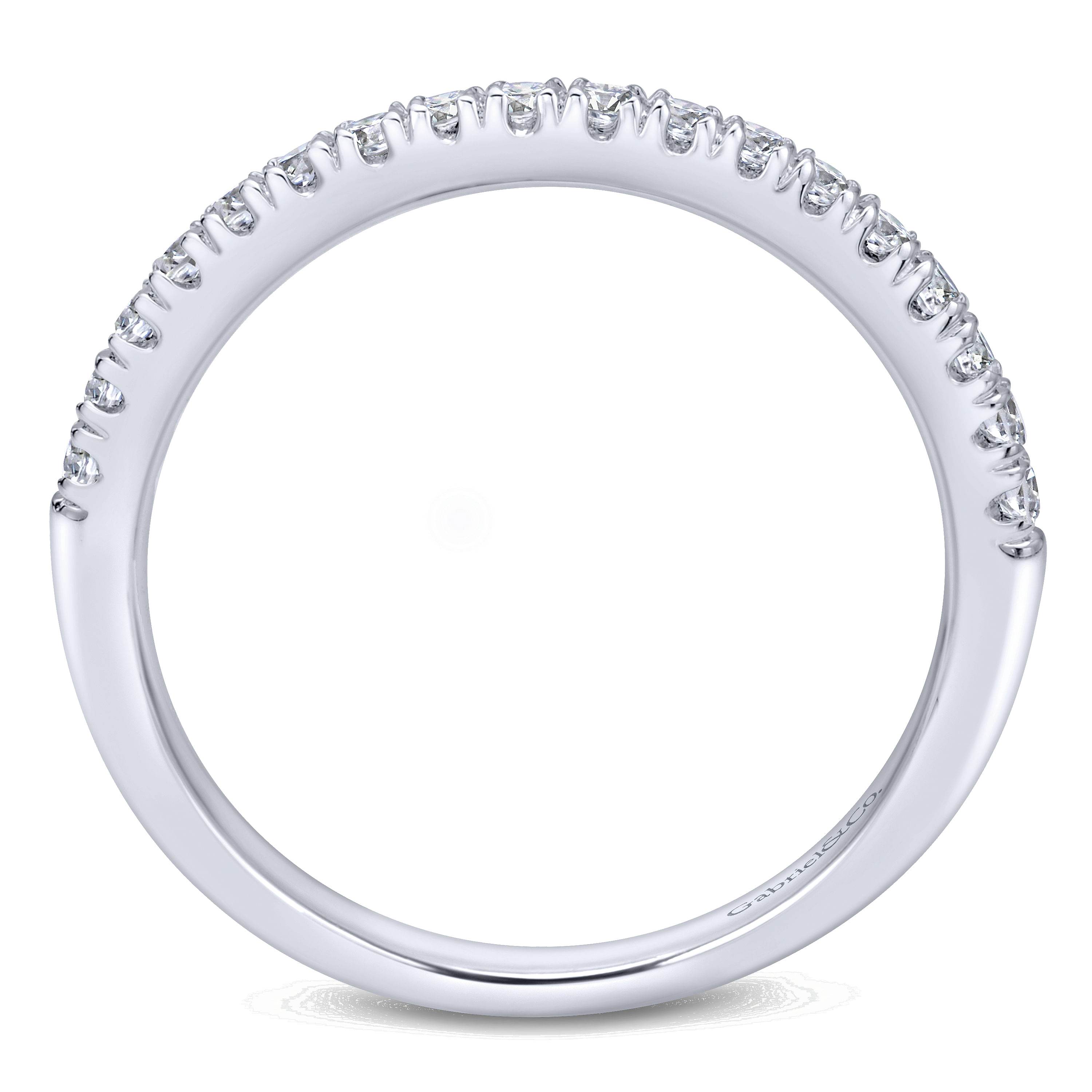 14k White Gold Diamond Straight Wedding Band angle 2 14k White Gold Diamond Straight Wedding Band angle 2