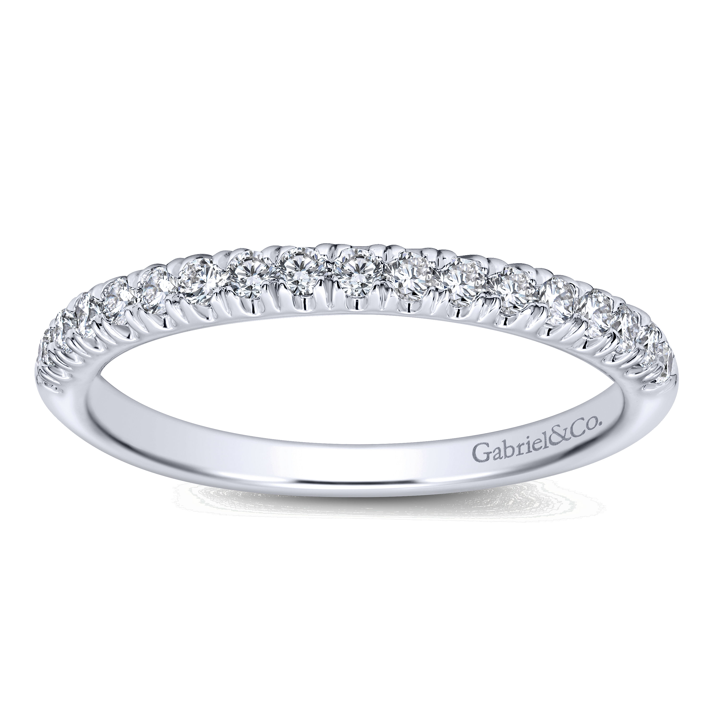 14k White Gold Diamond Straight Wedding Band angle 5 14k White Gold Diamond Straight Wedding Band angle 5