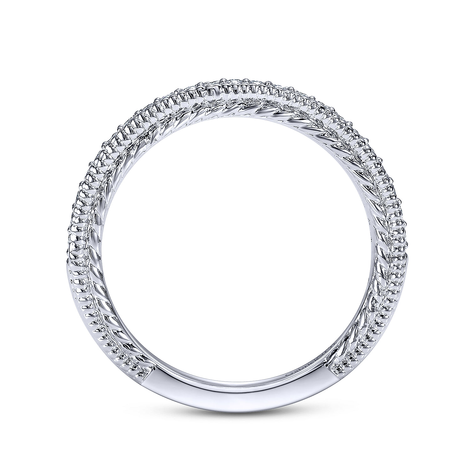 14k White Gold Diamond Straight Wedding Band angle 2 14k White Gold Diamond Straight Wedding Band angle 2