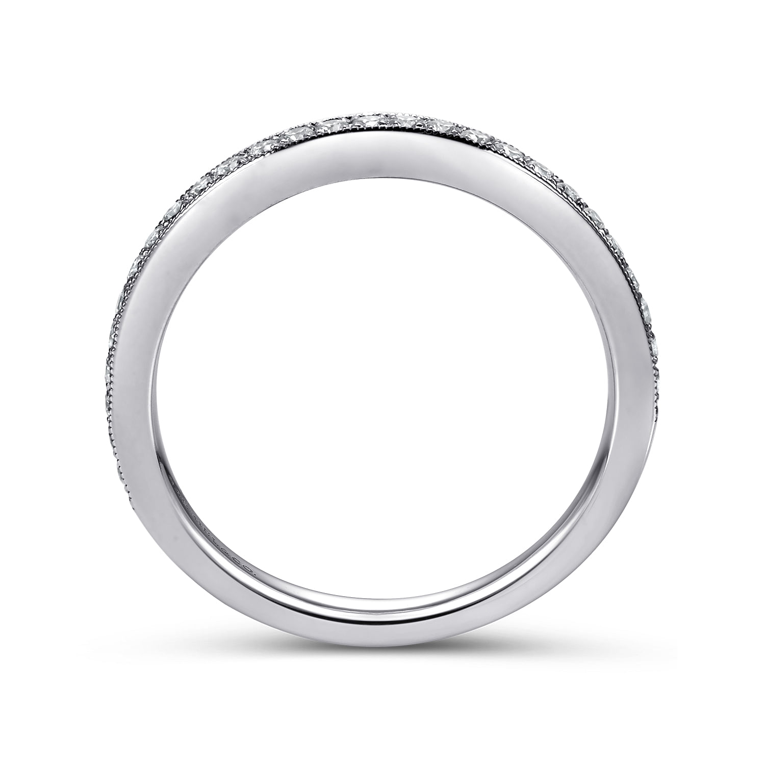 14k White Gold Diamond Straight Wedding Band angle 2 14k White Gold Diamond Straight Wedding Band angle 2