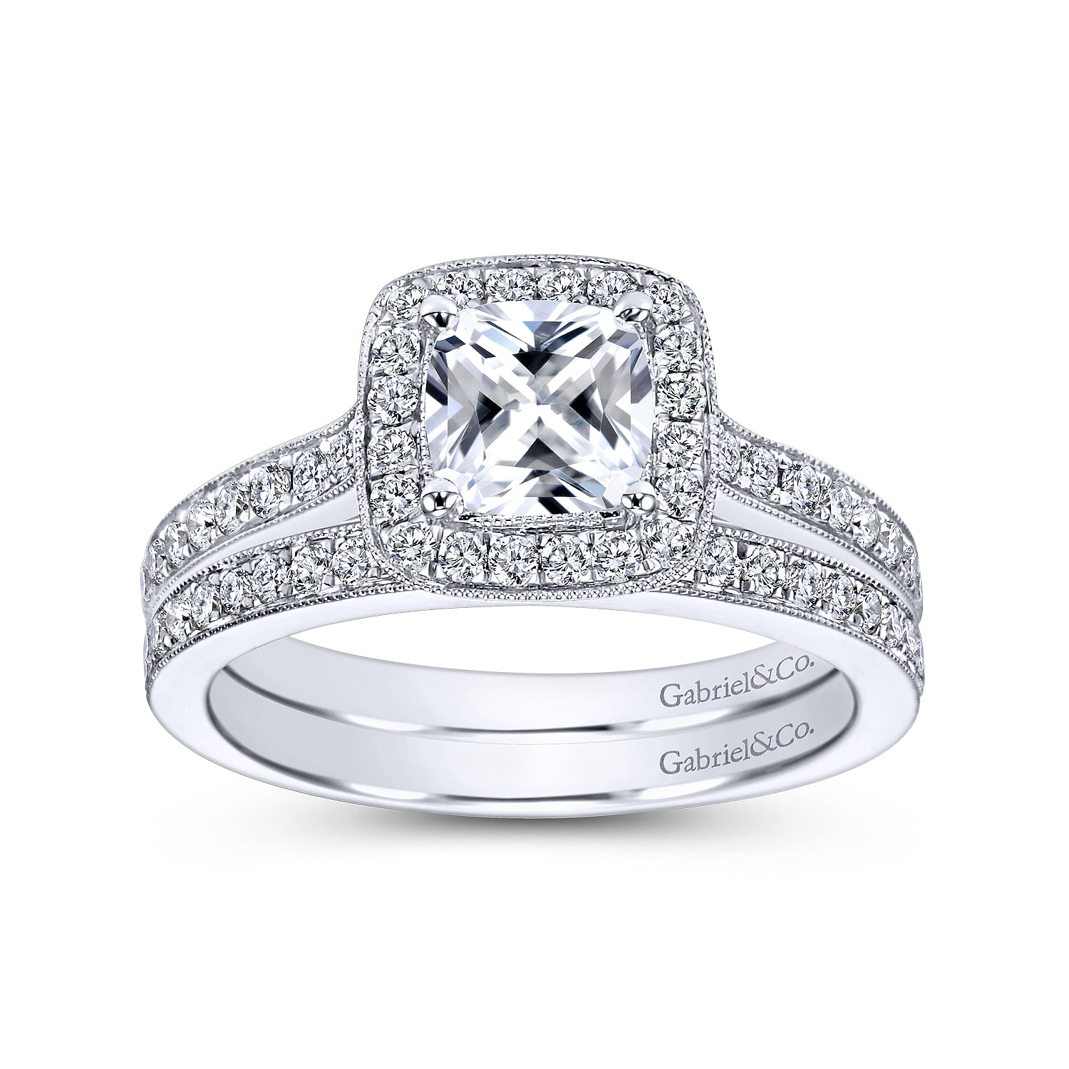 14k White Gold Diamond Straight Wedding Band angle 4 14k White Gold Diamond Straight Wedding Band angle 4
