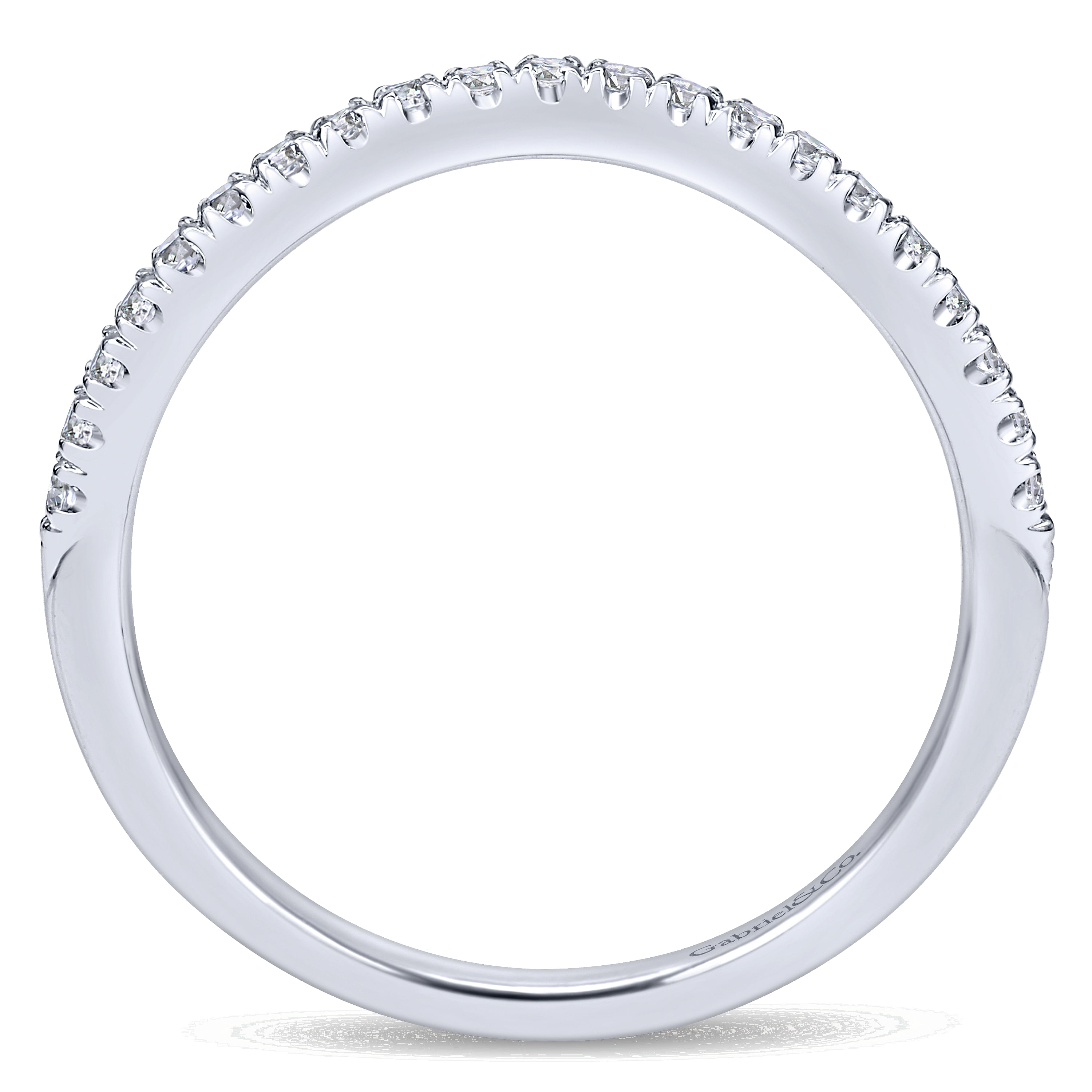 14k White Gold Diamond Straight Wedding Band angle 2 14k White Gold Diamond Straight Wedding Band angle 2