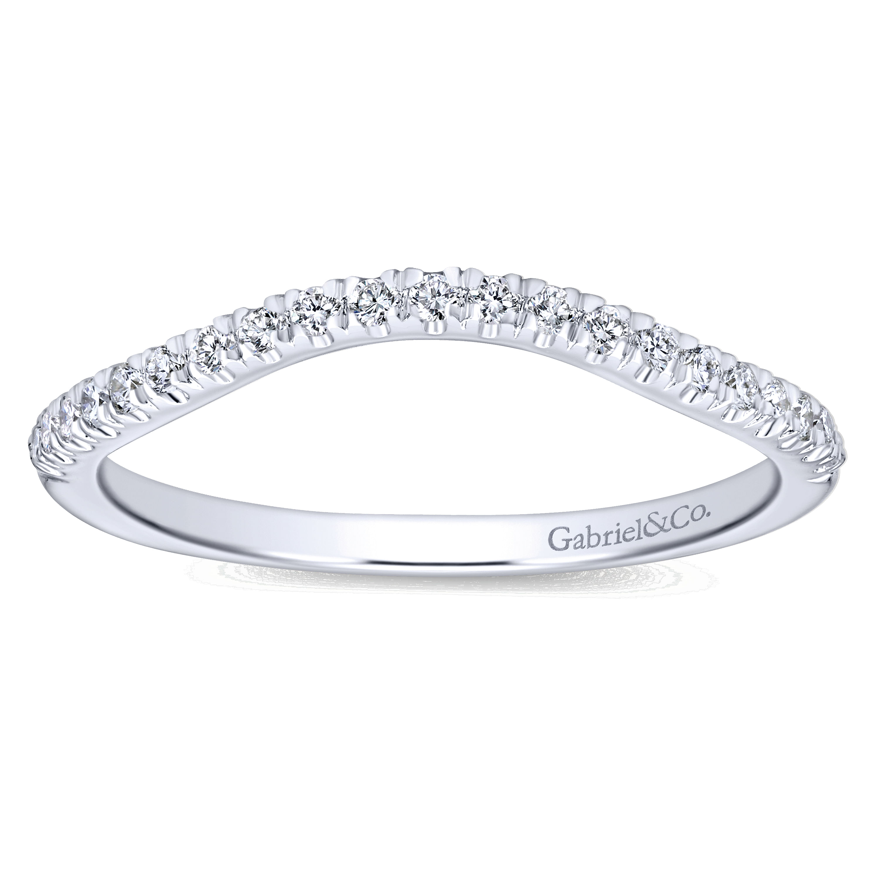 14k White Gold Diamond Straight Wedding Band angle 5 14k White Gold Diamond Straight Wedding Band angle 5