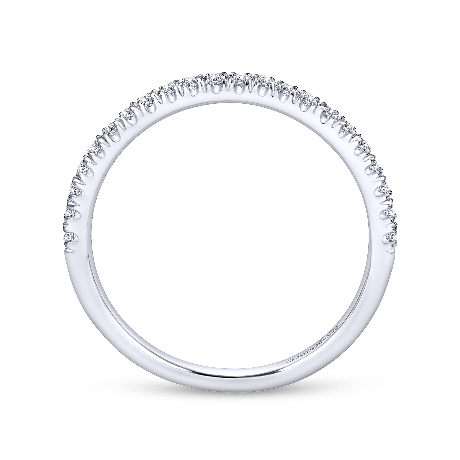 14k White Gold Diamond Straight Wedding Band angle 2 14k White Gold Diamond Straight Wedding Band angle 2