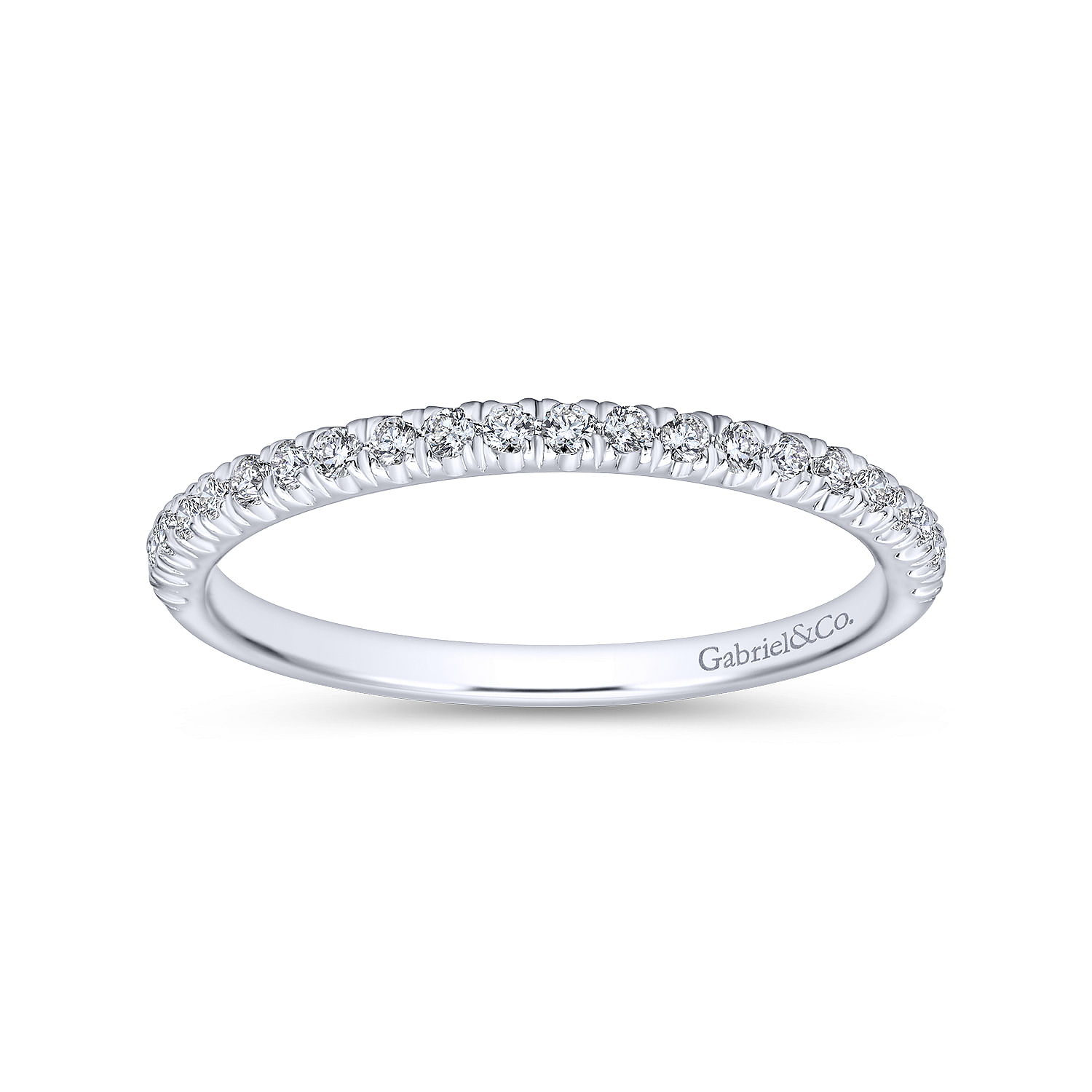 14k White Gold Diamond Straight Wedding Band angle 5 14k White Gold Diamond Straight Wedding Band angle 5