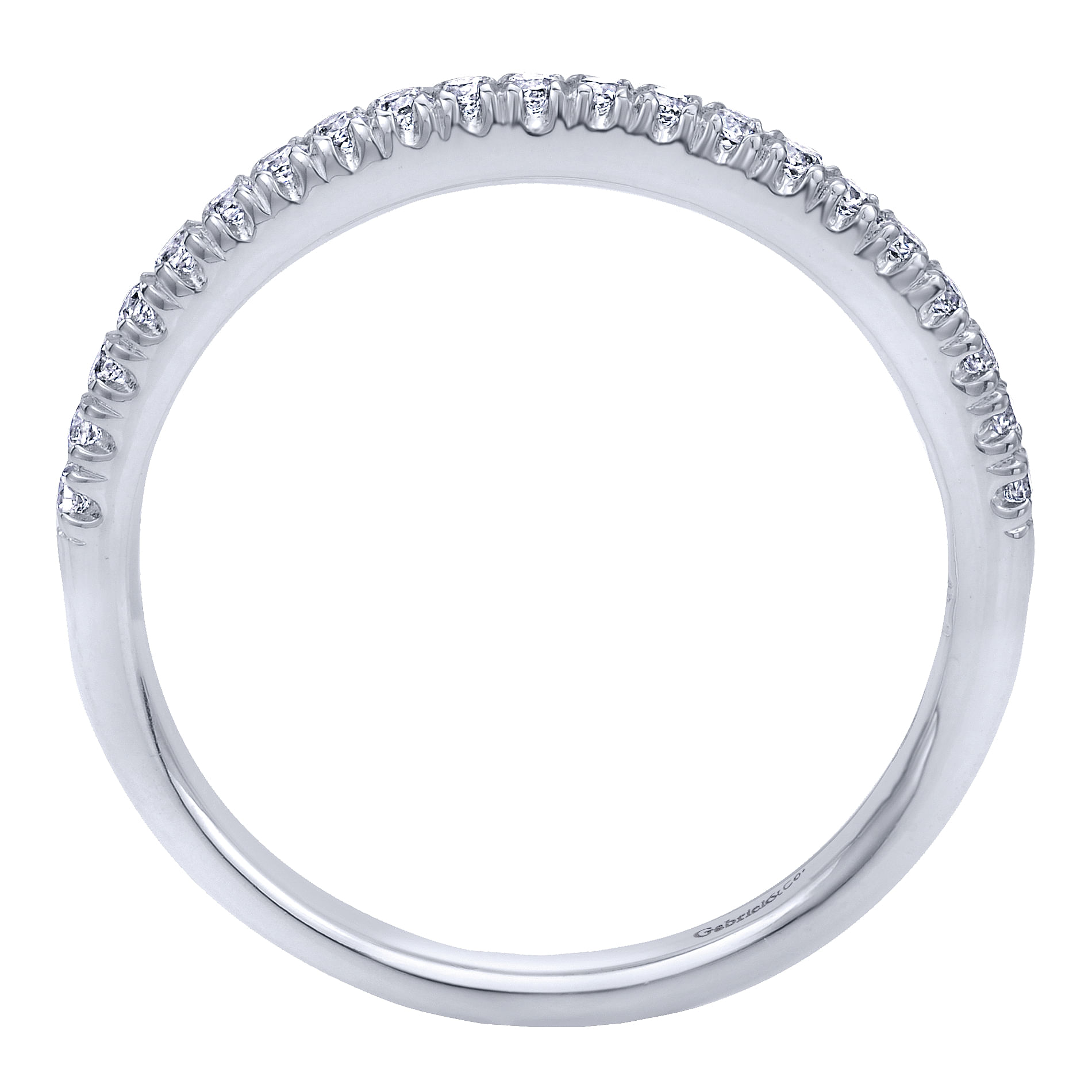 14k White Gold Diamond Straight Wedding Band angle 2 14k White Gold Diamond Straight Wedding Band angle 2