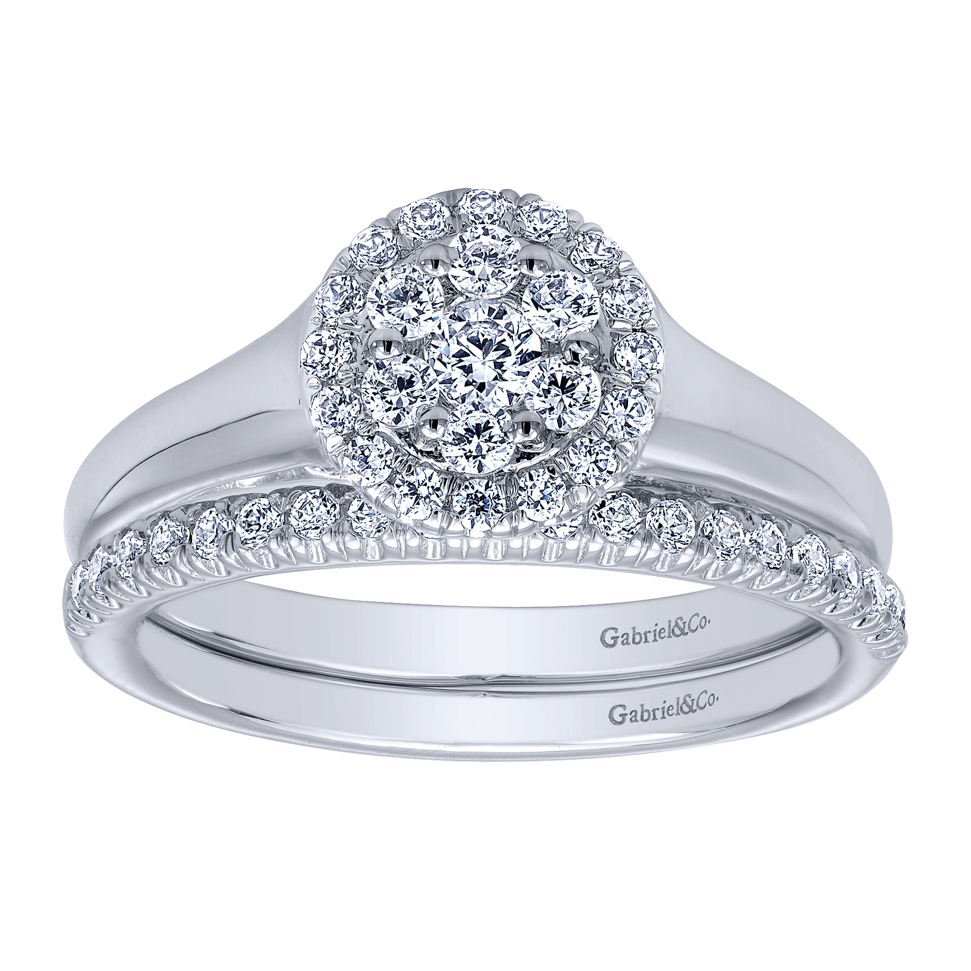 14k White Gold Diamond Straight Wedding Band angle 4 14k White Gold Diamond Straight Wedding Band angle 4
