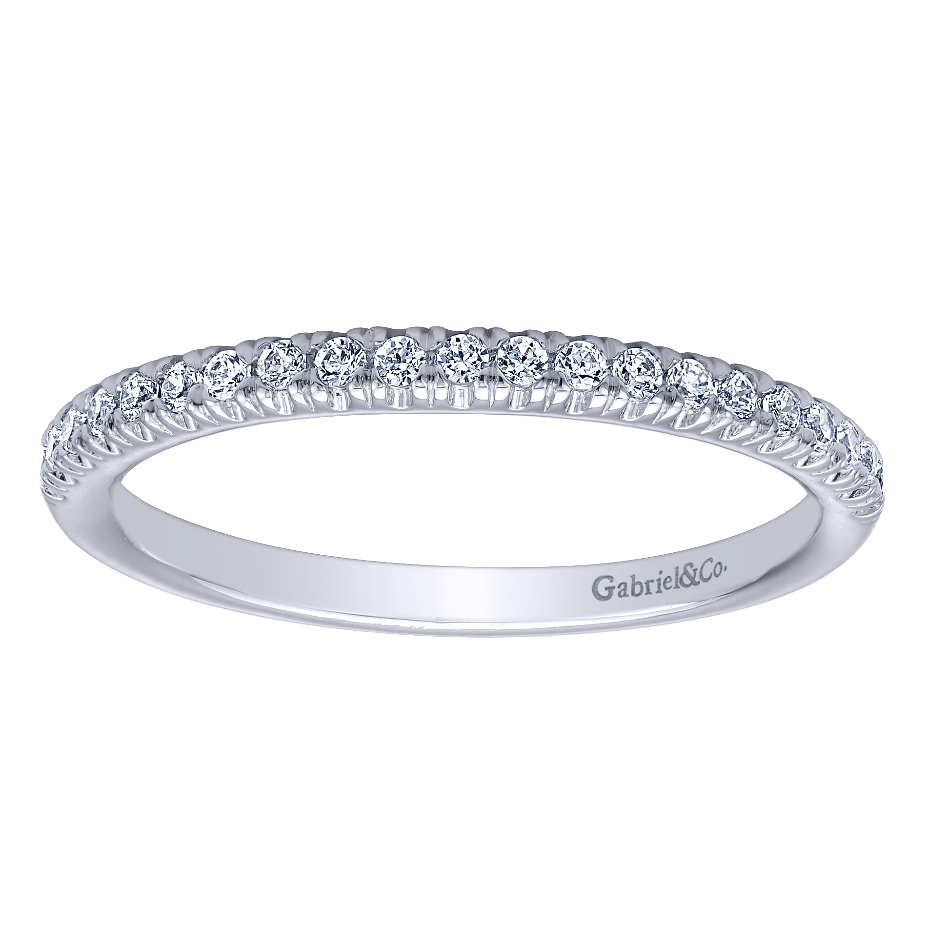14k White Gold Diamond Straight Wedding Band angle 5 14k White Gold Diamond Straight Wedding Band angle 5