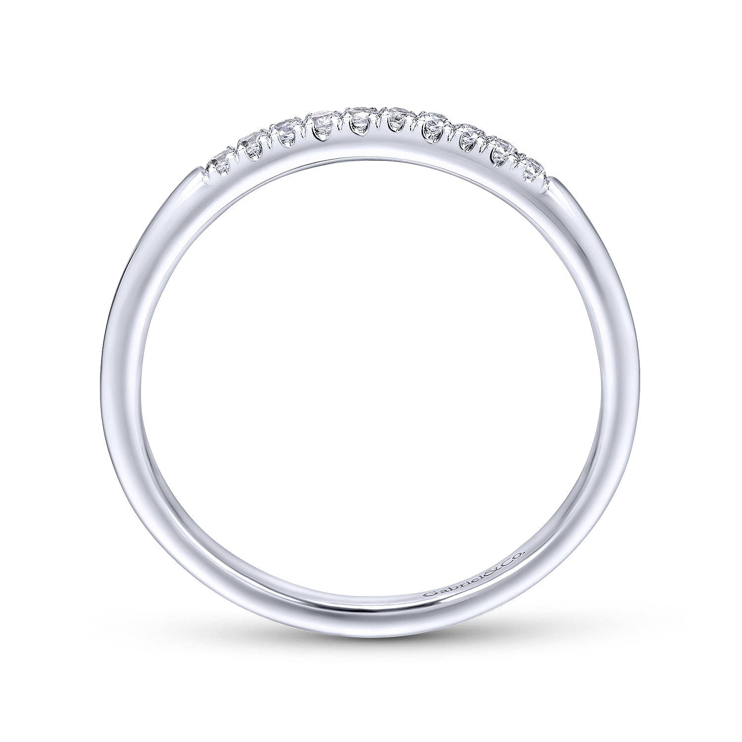 14k White Gold Diamond Straight Wedding Band angle 2 14k White Gold Diamond Straight Wedding Band angle 2