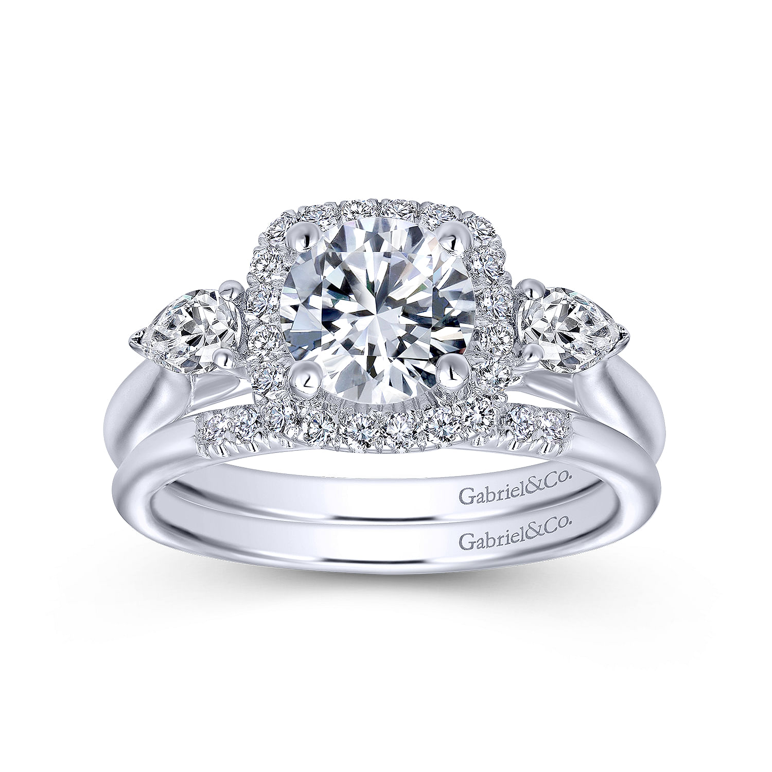 14k White Gold Diamond Straight Wedding Band angle 4 14k White Gold Diamond Straight Wedding Band angle 4