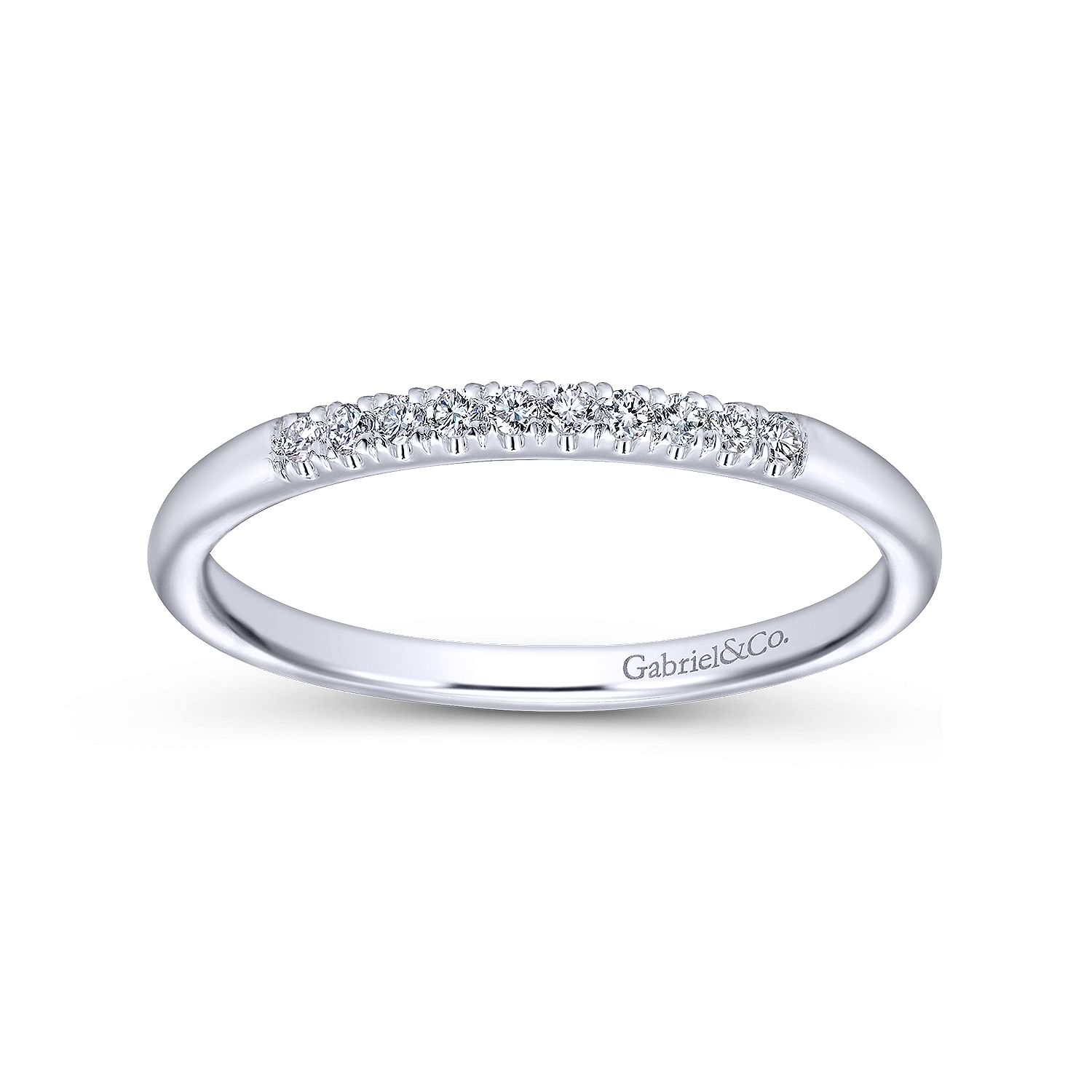 14k White Gold Diamond Straight Wedding Band angle 5 14k White Gold Diamond Straight Wedding Band angle 5