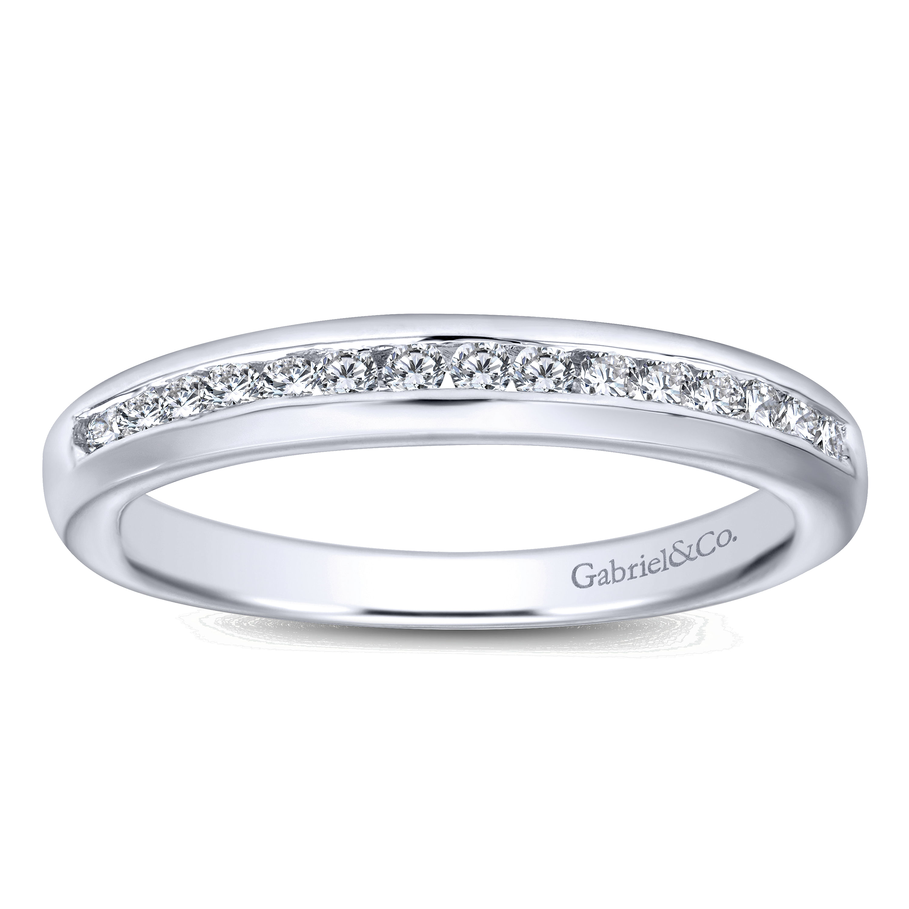 14k White Gold Diamond Straight Wedding Band angle 5 14k White Gold Diamond Straight Wedding Band angle 5