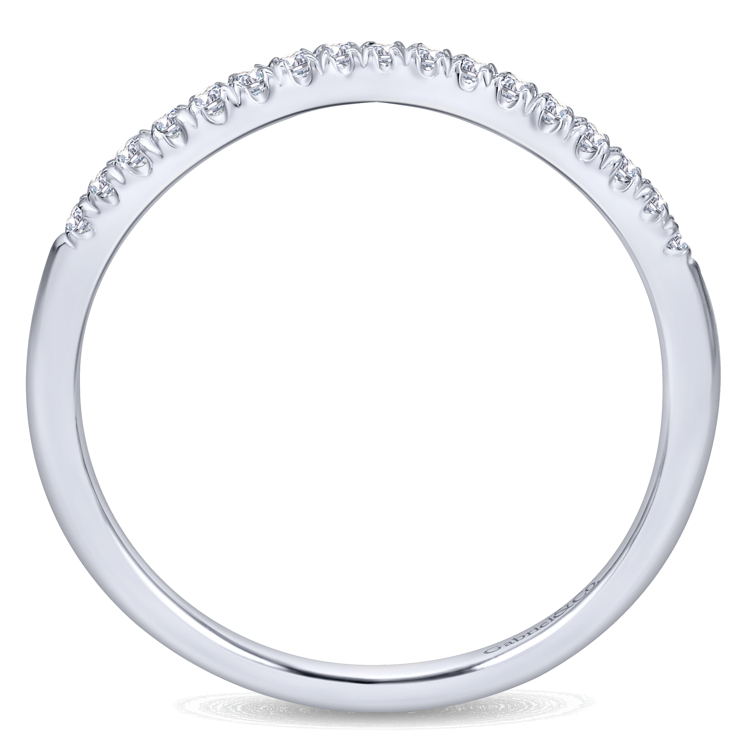 14k White Gold Diamond Straight Wedding Band angle 2 14k White Gold Diamond Straight Wedding Band angle 2