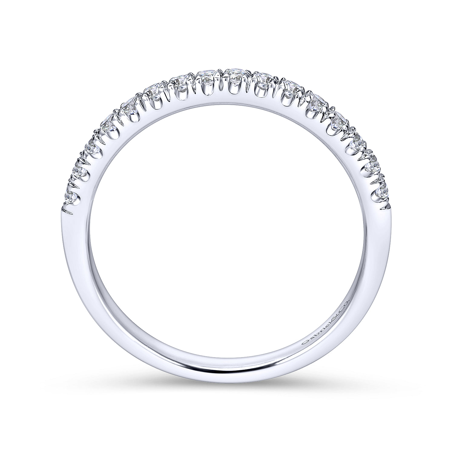 14k White Gold Diamond Straight Wedding Band angle 2 14k White Gold Diamond Straight Wedding Band angle 2