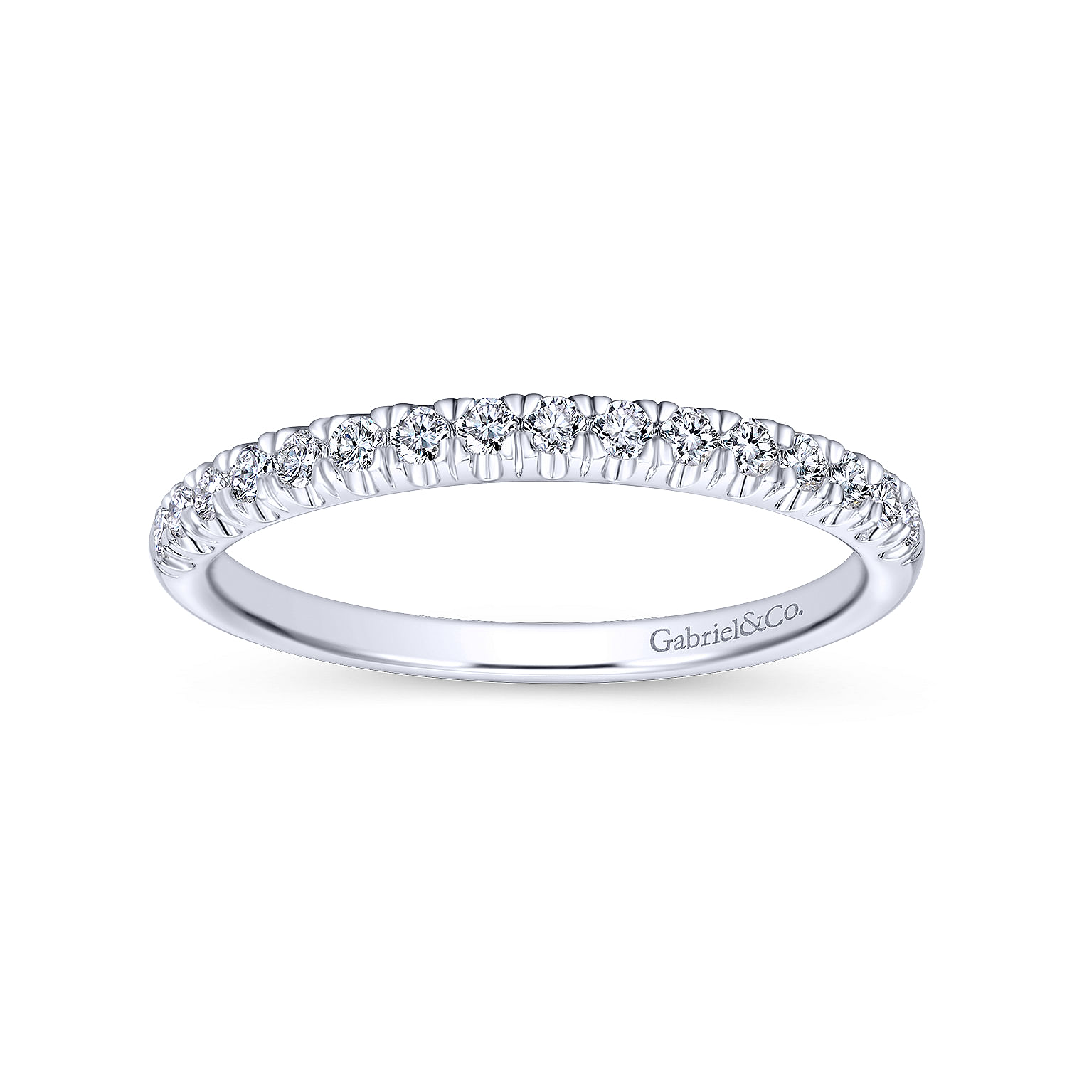 14k White Gold Diamond Straight Wedding Band angle 5 14k White Gold Diamond Straight Wedding Band angle 5