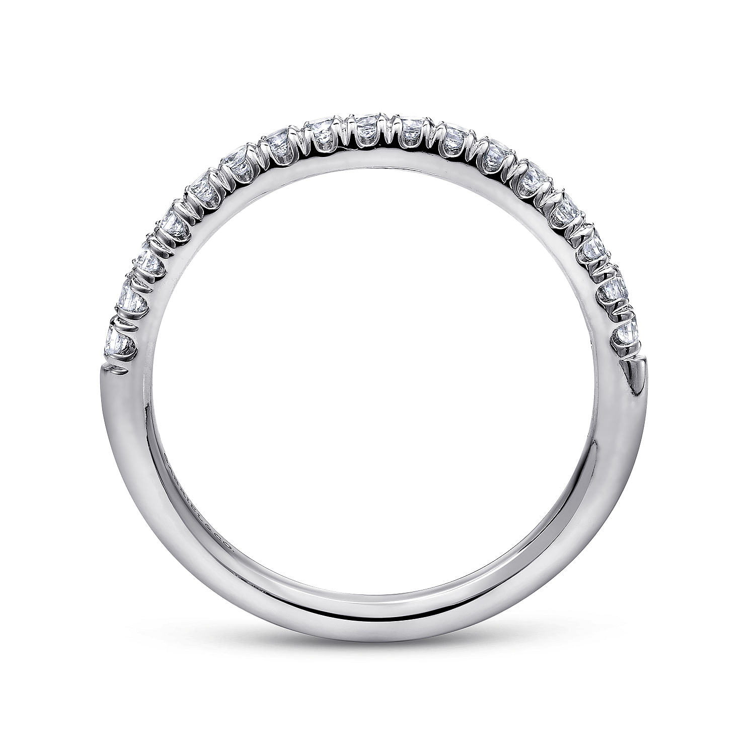 14k White Gold Diamond Straight Wedding Band angle 2 14k White Gold Diamond Straight Wedding Band angle 2