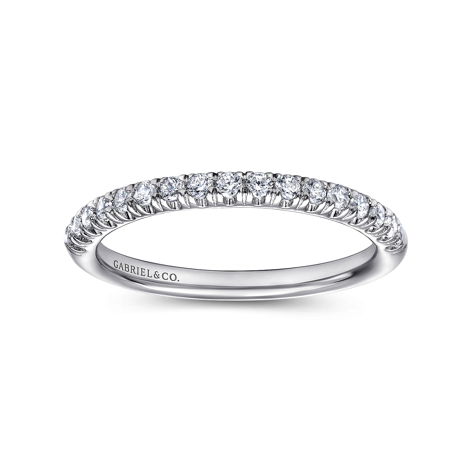 14k White Gold Diamond Straight Wedding Band angle 5 14k White Gold Diamond Straight Wedding Band angle 5